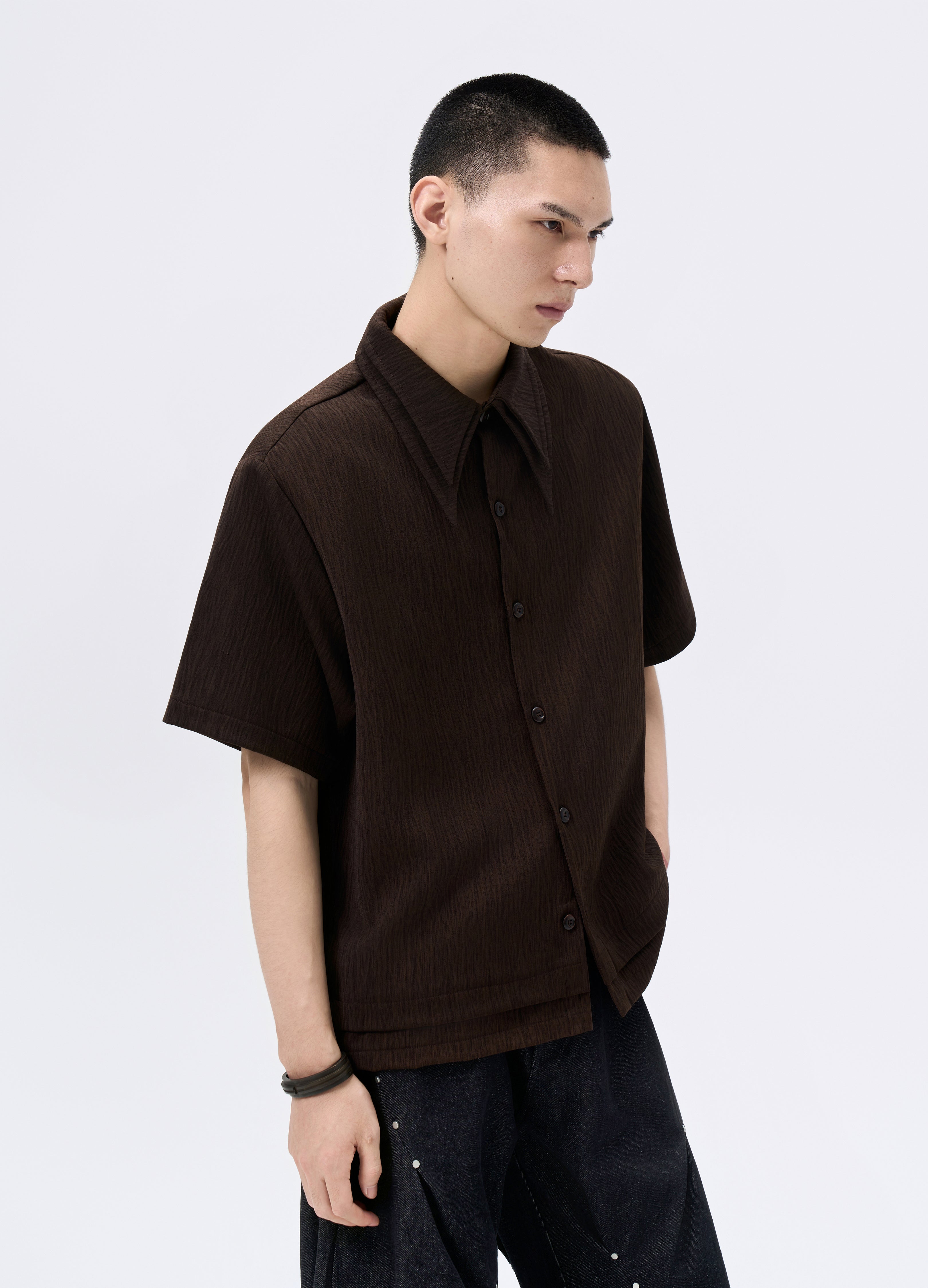 26SS DUAL COLLAR LAYER SHIRT
