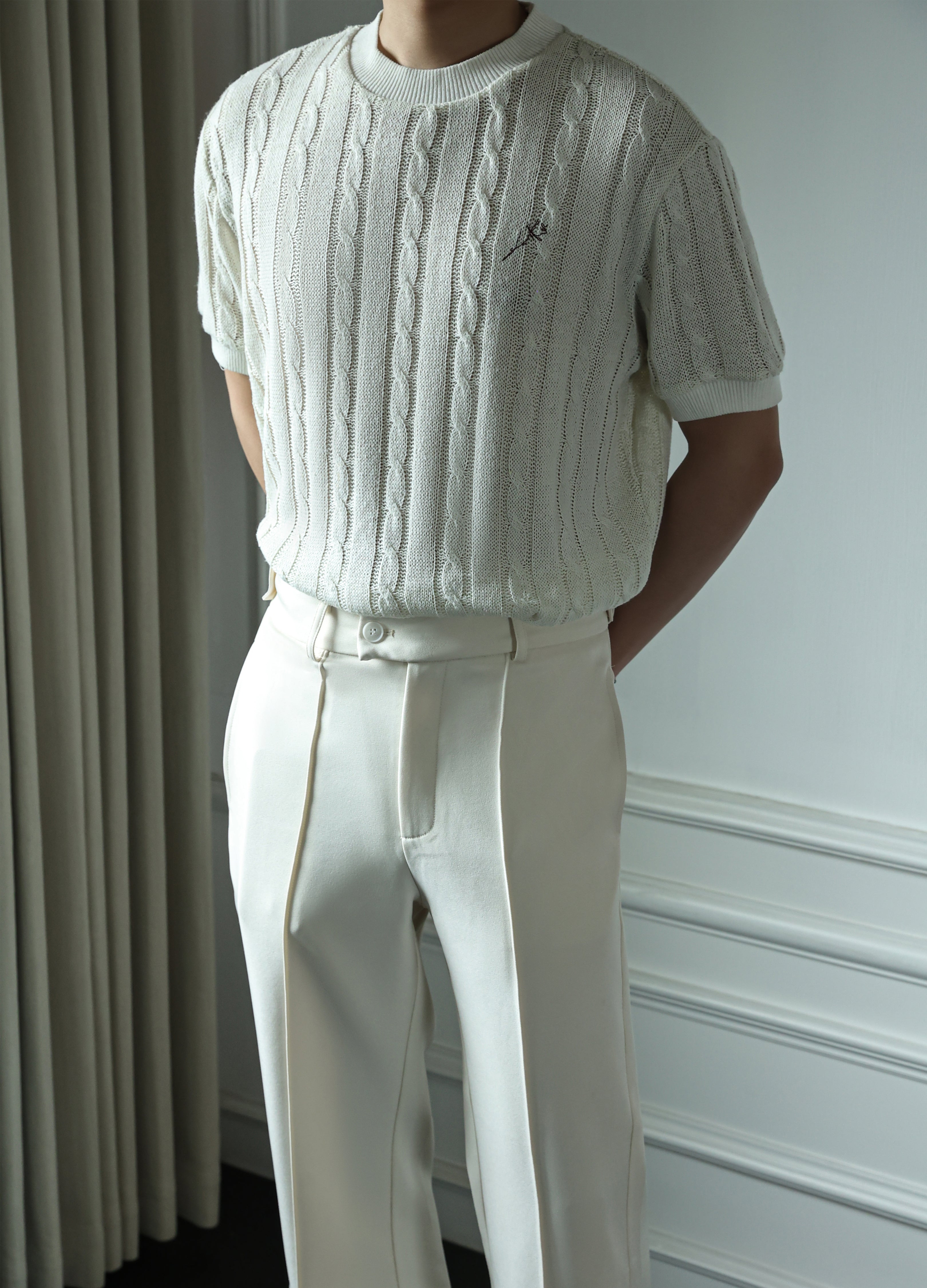 T-SHIRT CON RICAMO ROSA HERITAGE 25SS