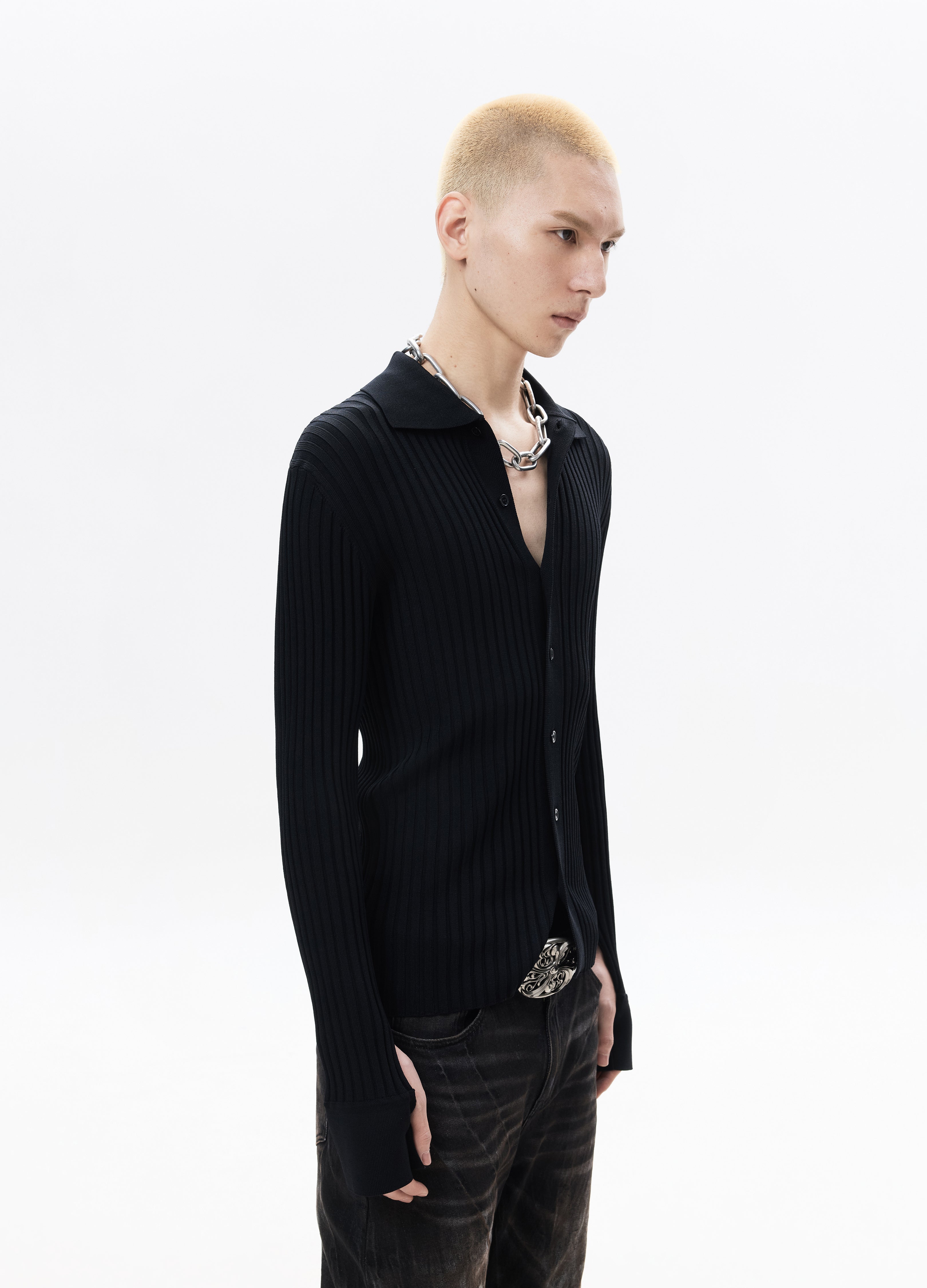 26SS HIGH STRETCH RIBBED KNIT CARDIGAN