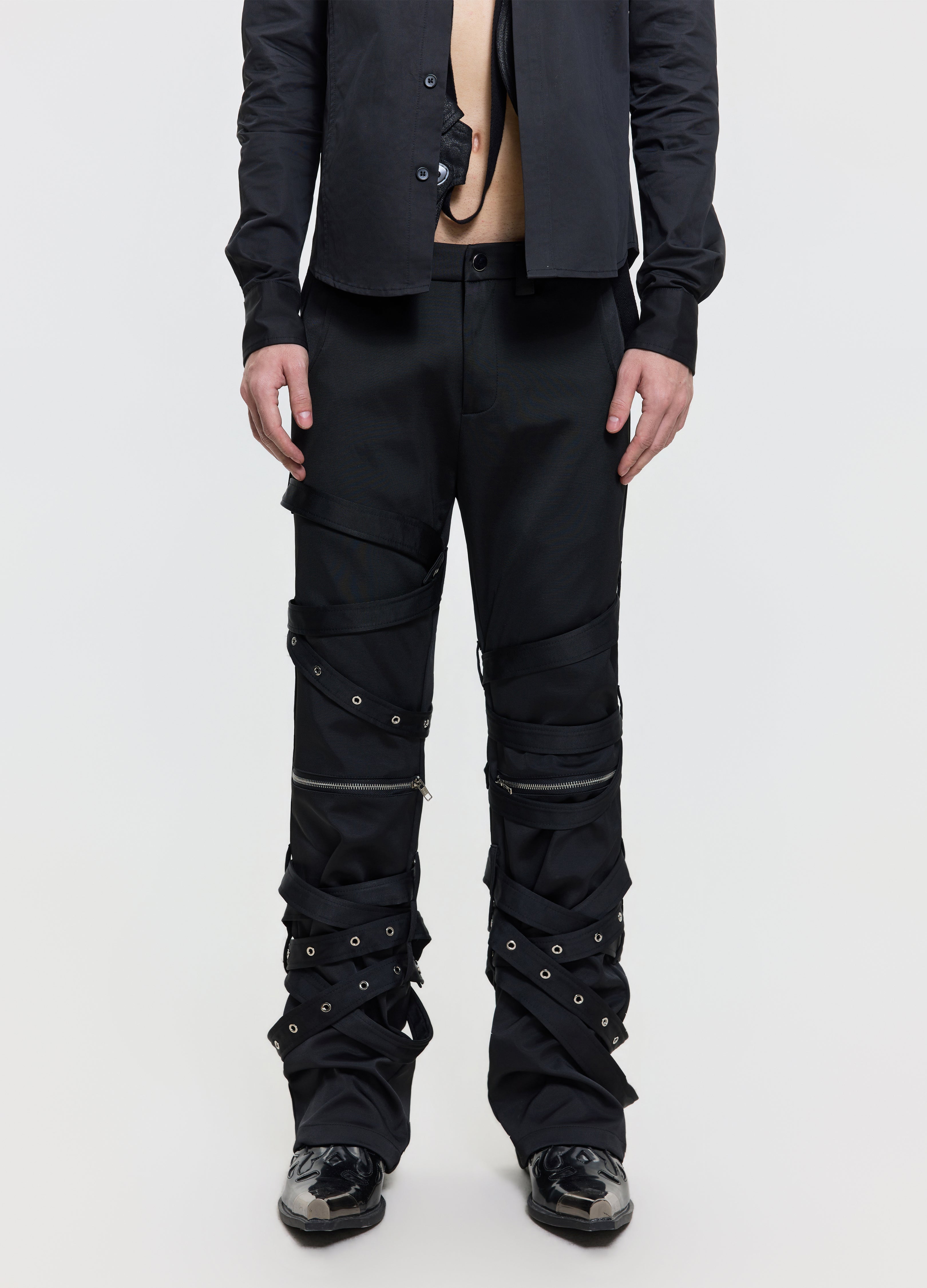 26FW PUNK STRAP FLARE PANTS