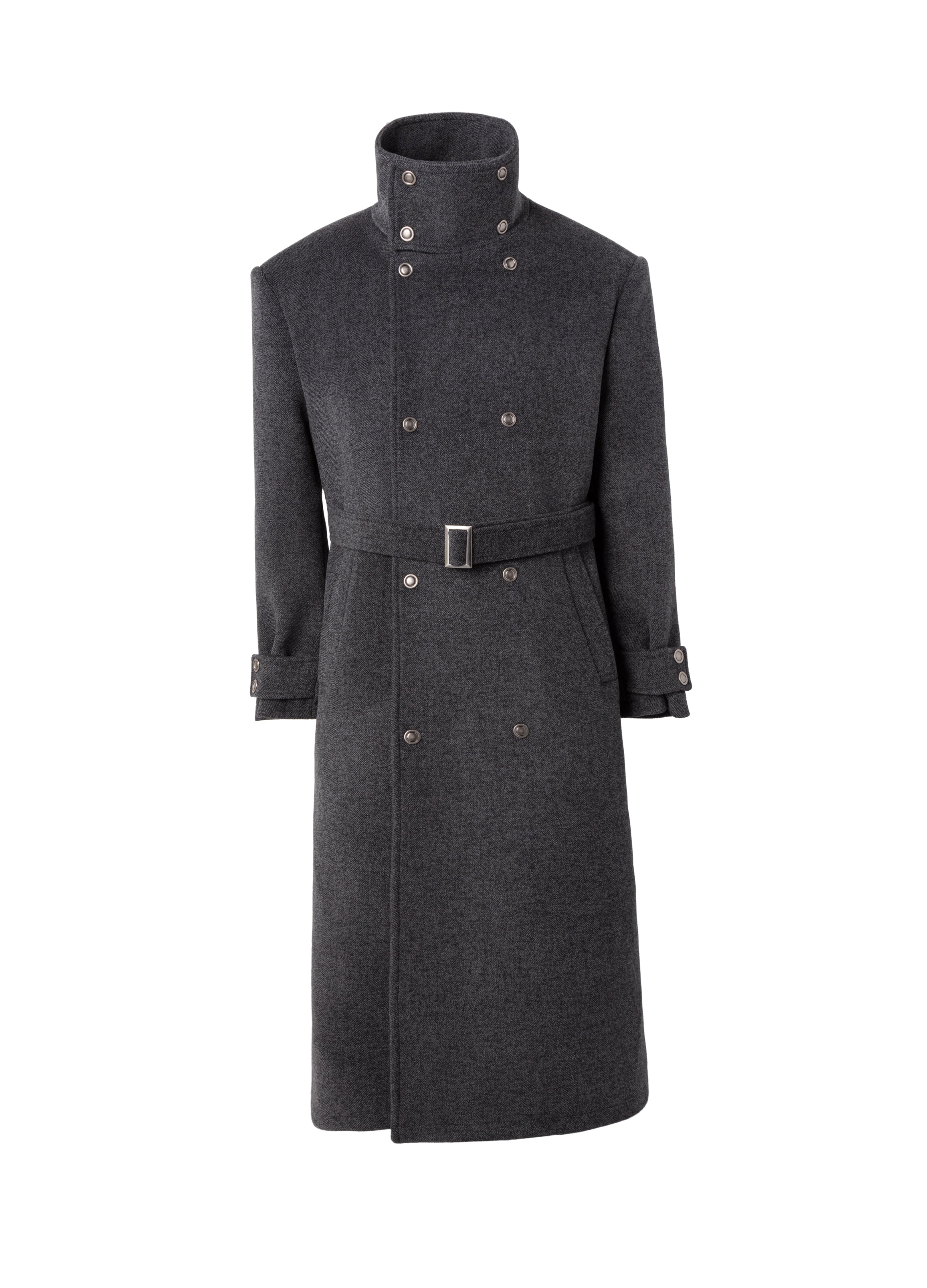 25FW BELTED STRUCTURED WOOL COAT