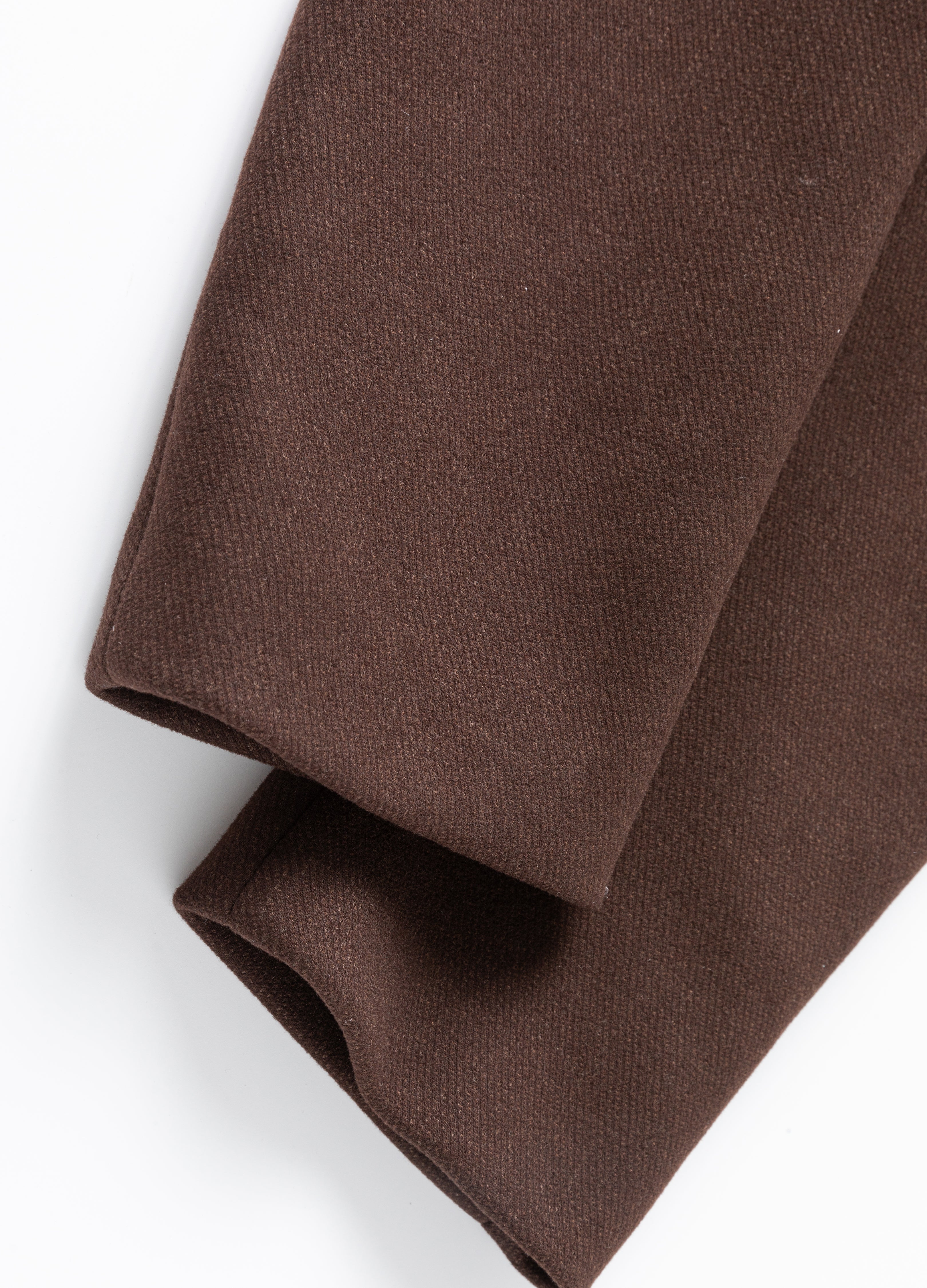 CAPPOTTO ASIMMETRICO IN LANA CASTAGNO 25FW