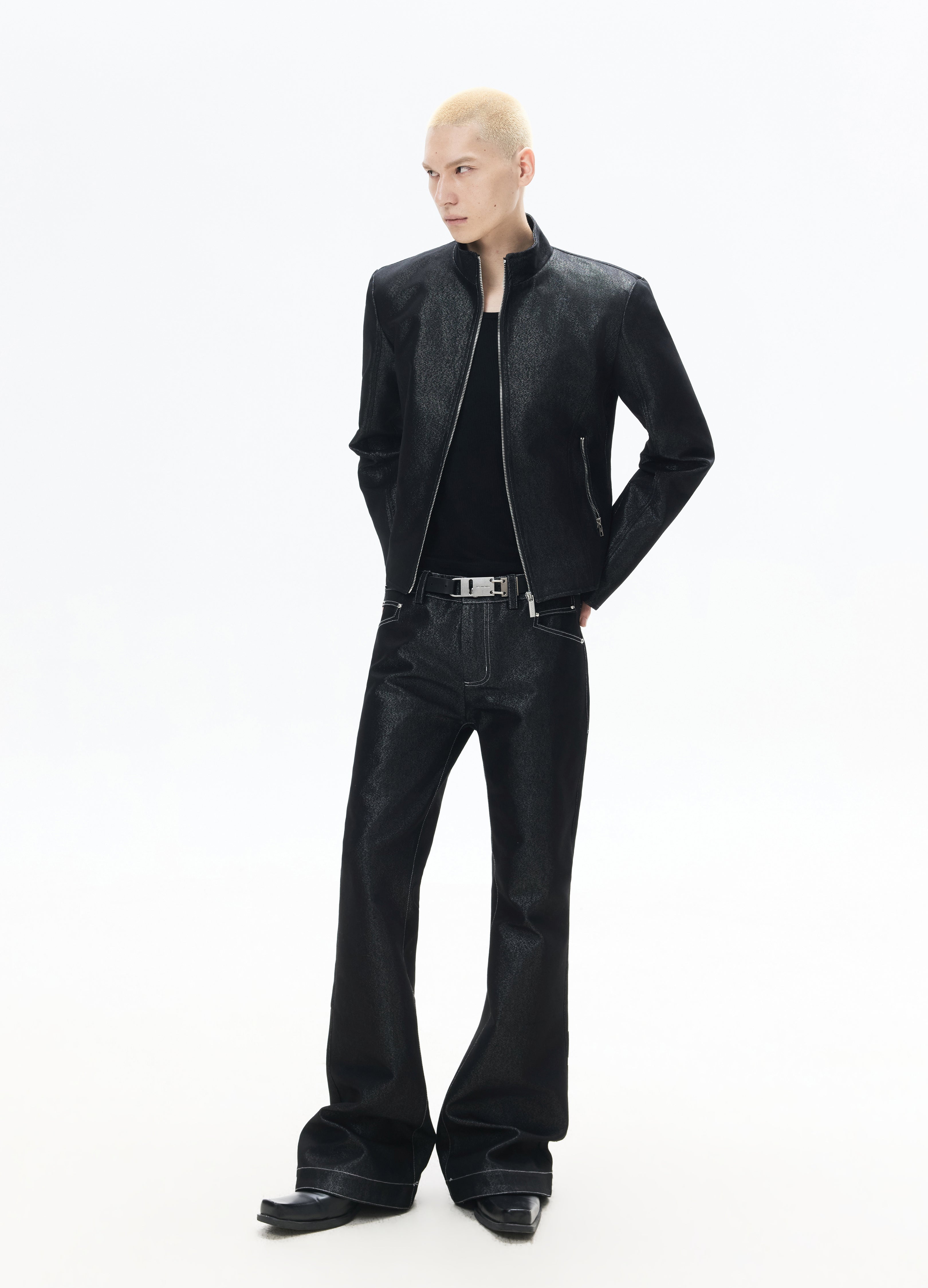 26SS METALLIC SHIMMER BOOTCUT JEANS