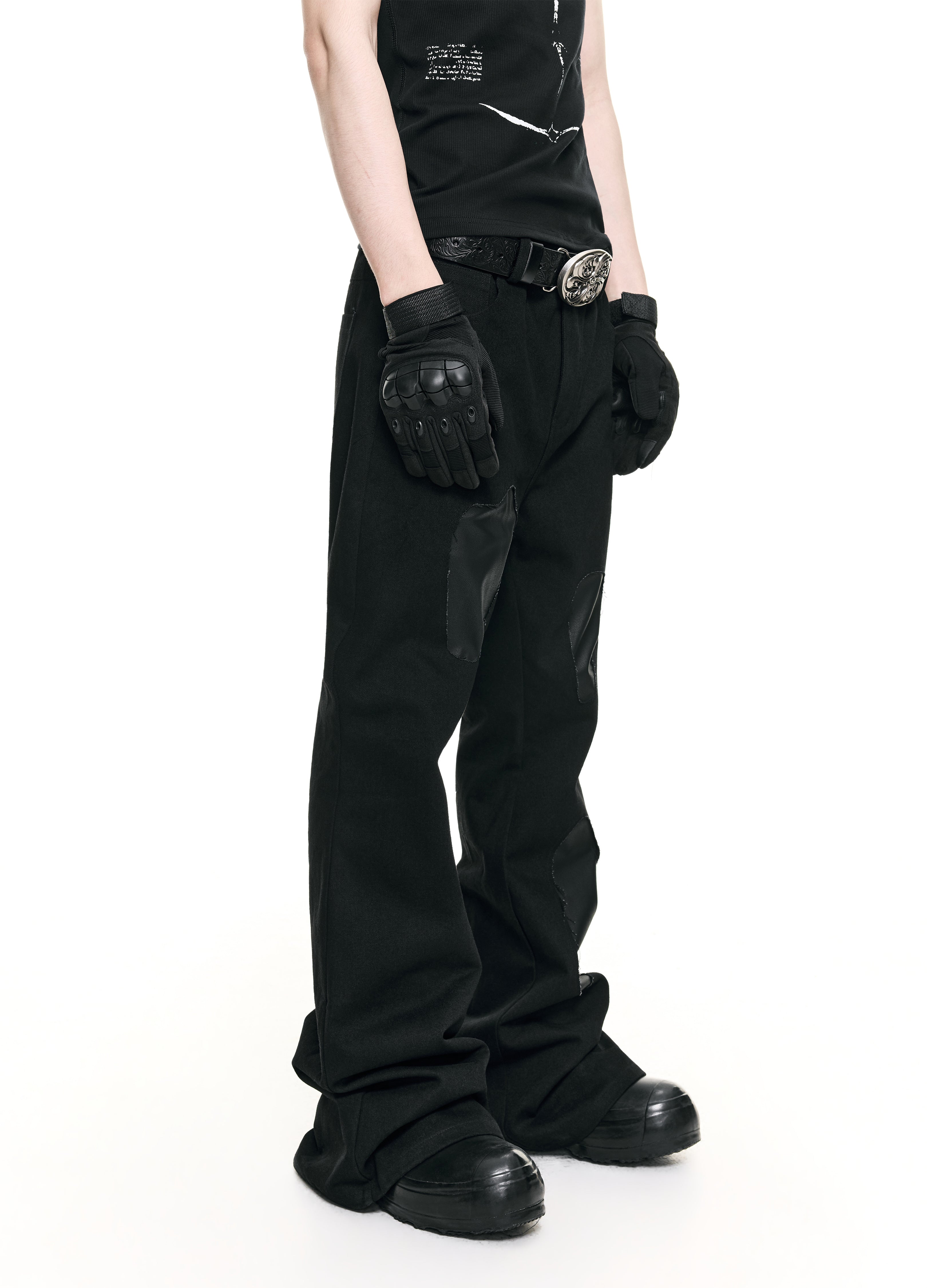 26SS DISTRESSED FLARE PANEL DENIM