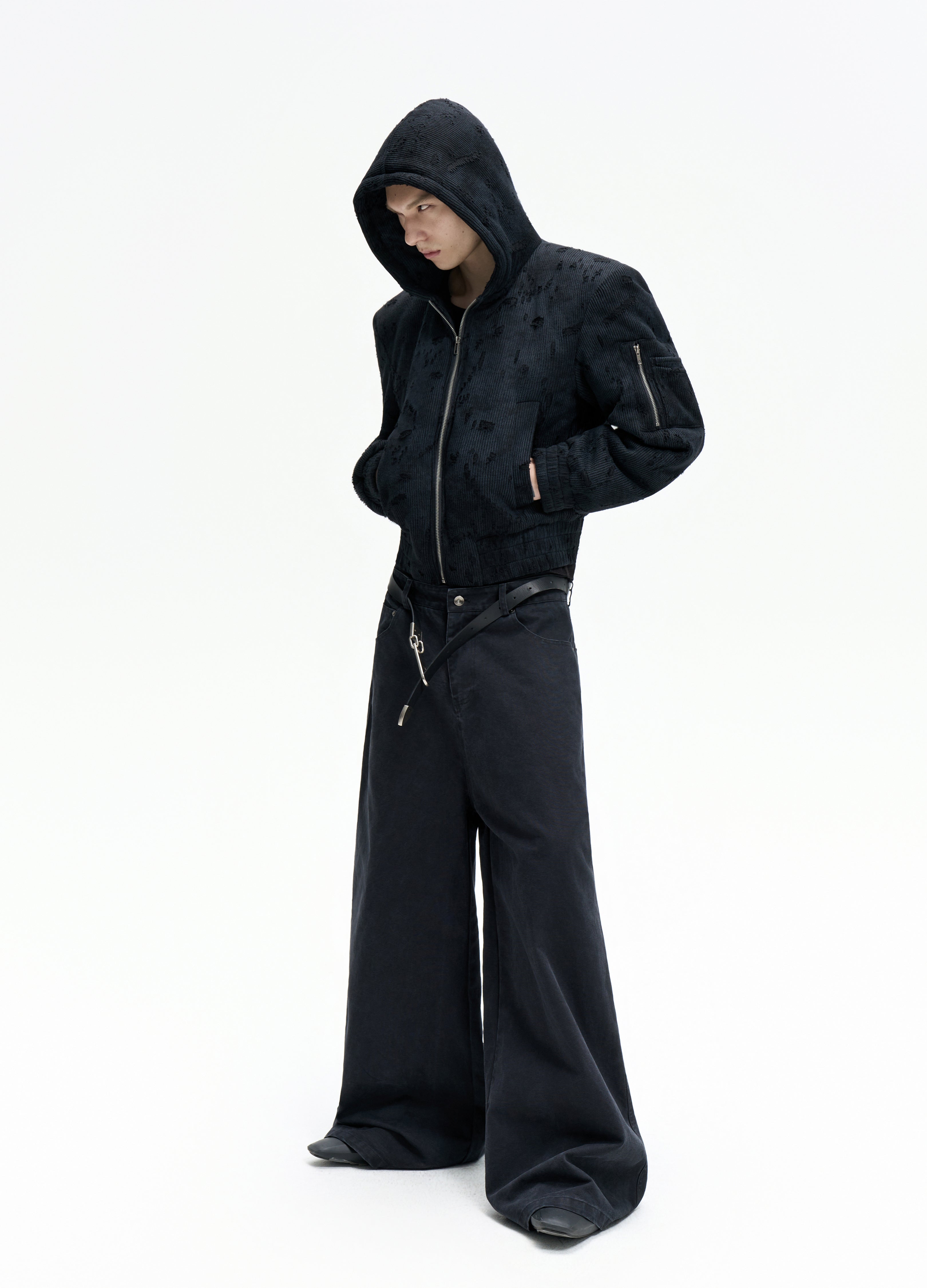 25FW DISTRESSED TEXTURE PUFFER