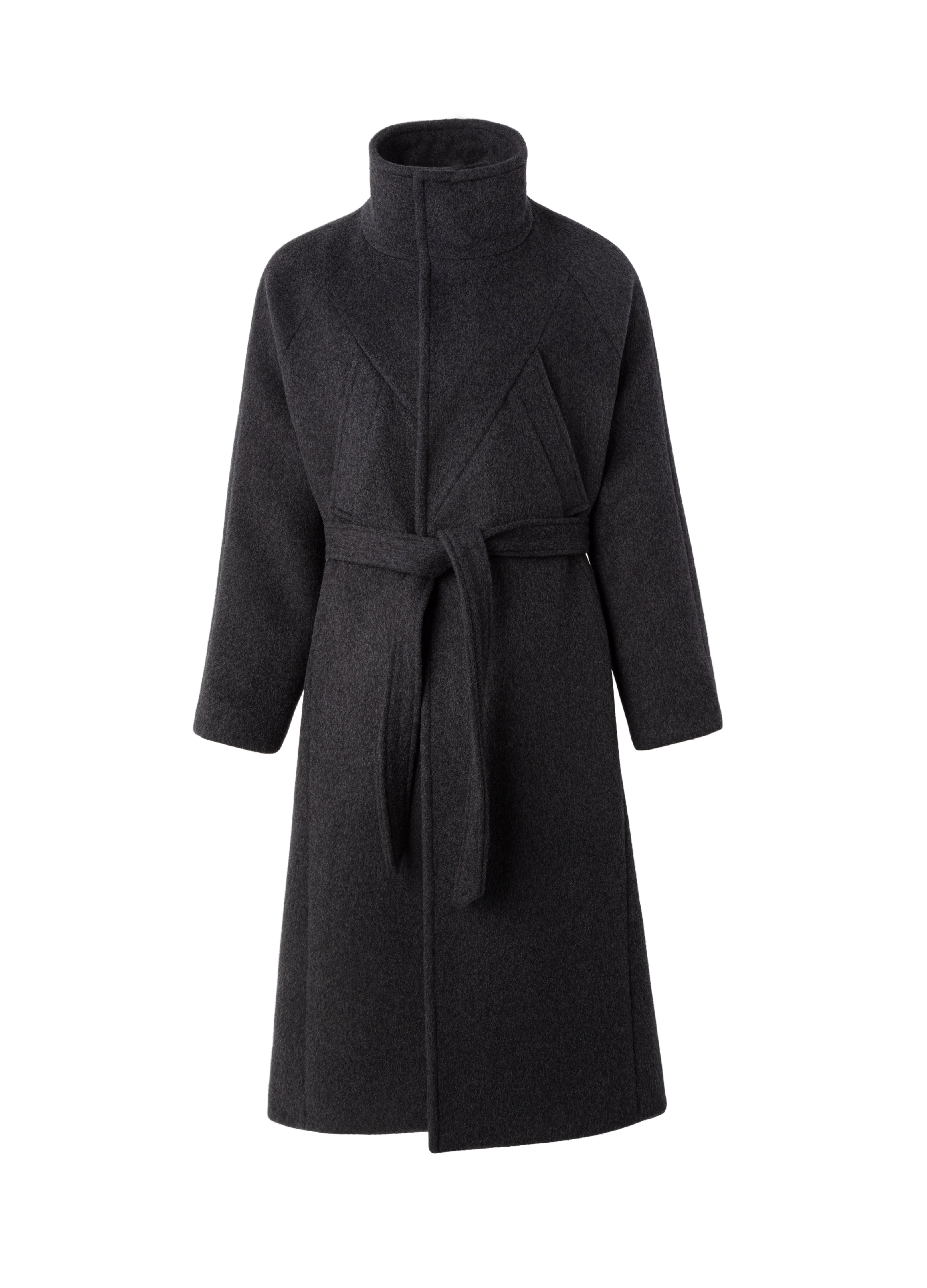 25FW BELTED DECONSTRUCT WOOL COAT