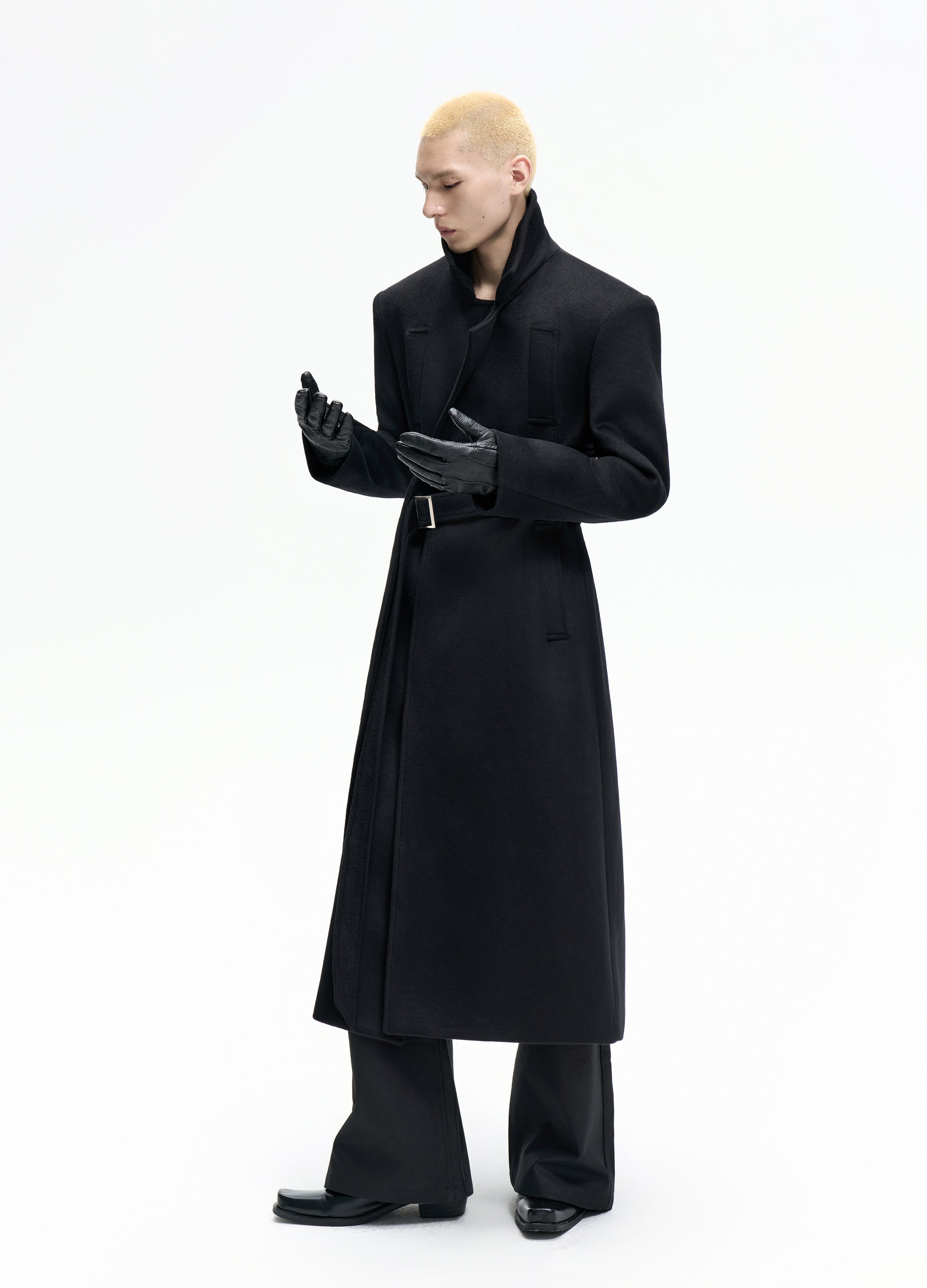 25FW DOUBLE-BELT WOOL COAT