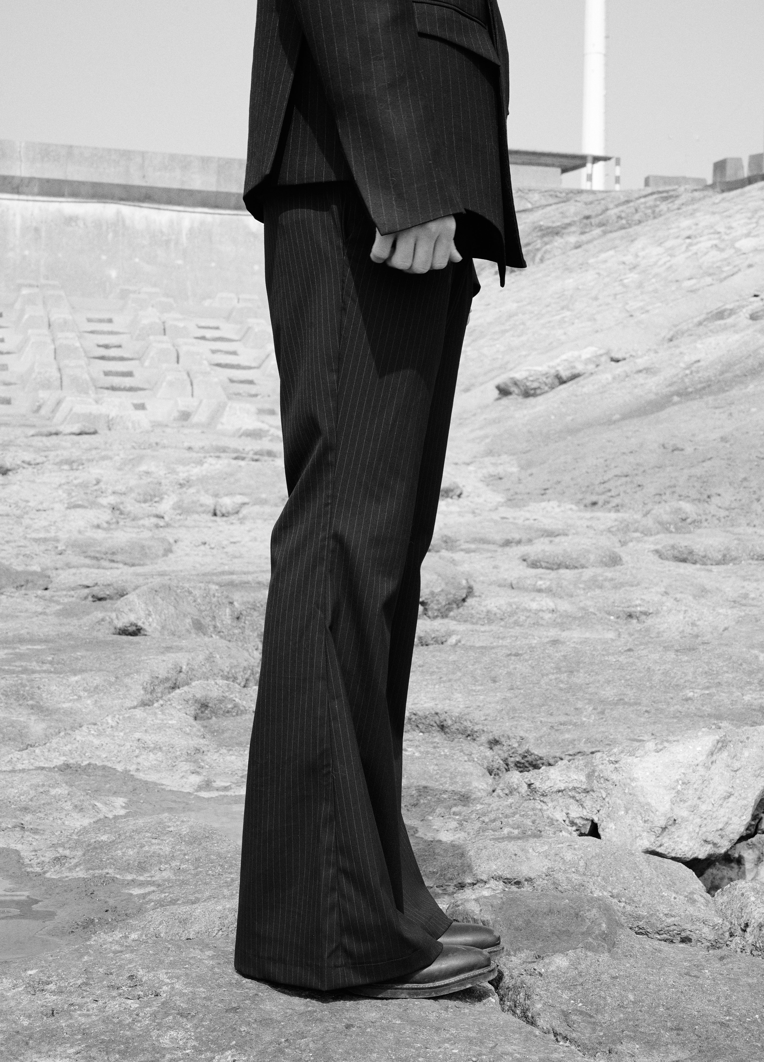 PANTALONI A RIGHE PLISSETTATE BLADE 25SS