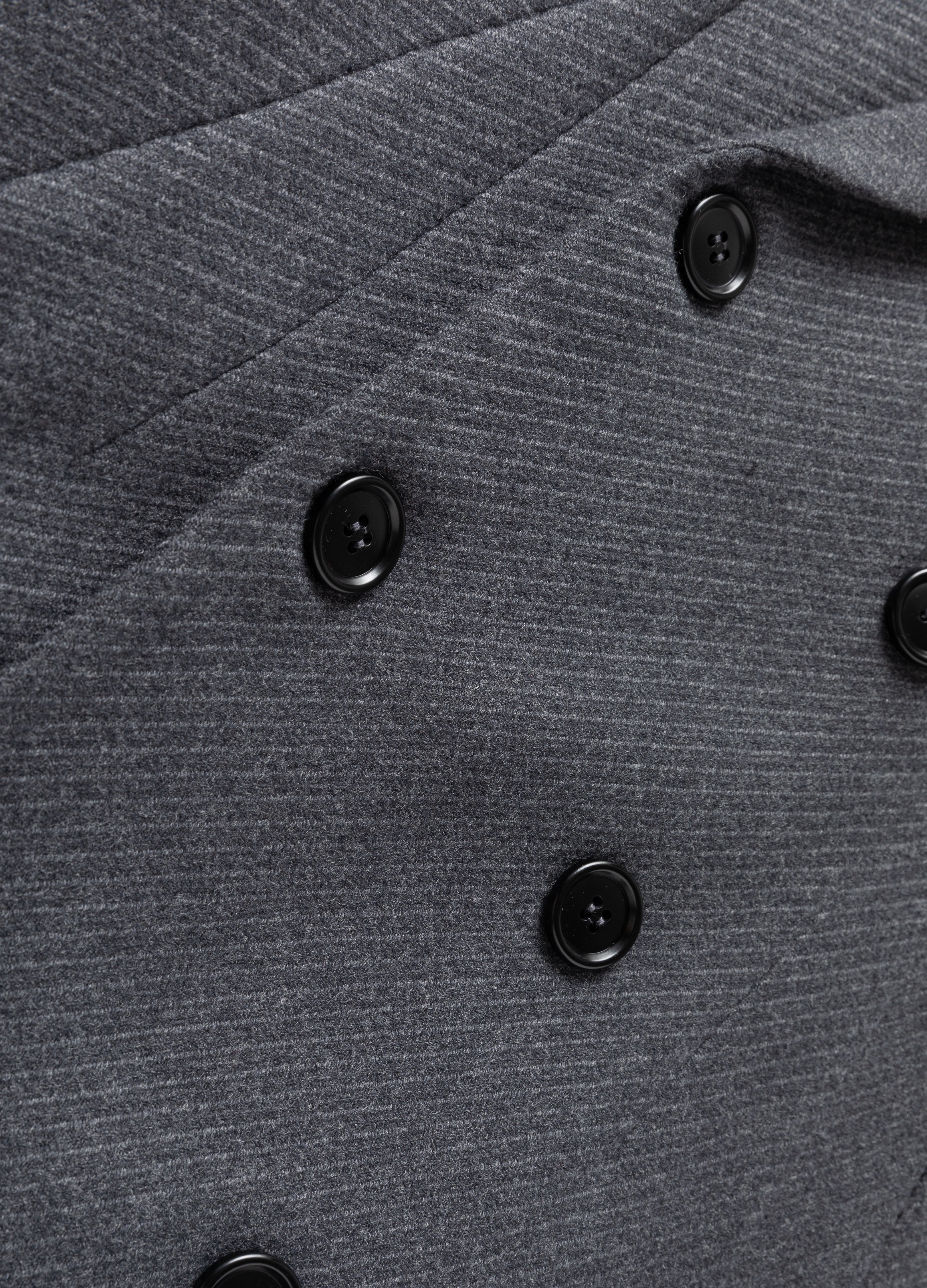 25FW GREY WAISTED WOOL OVERCOAT