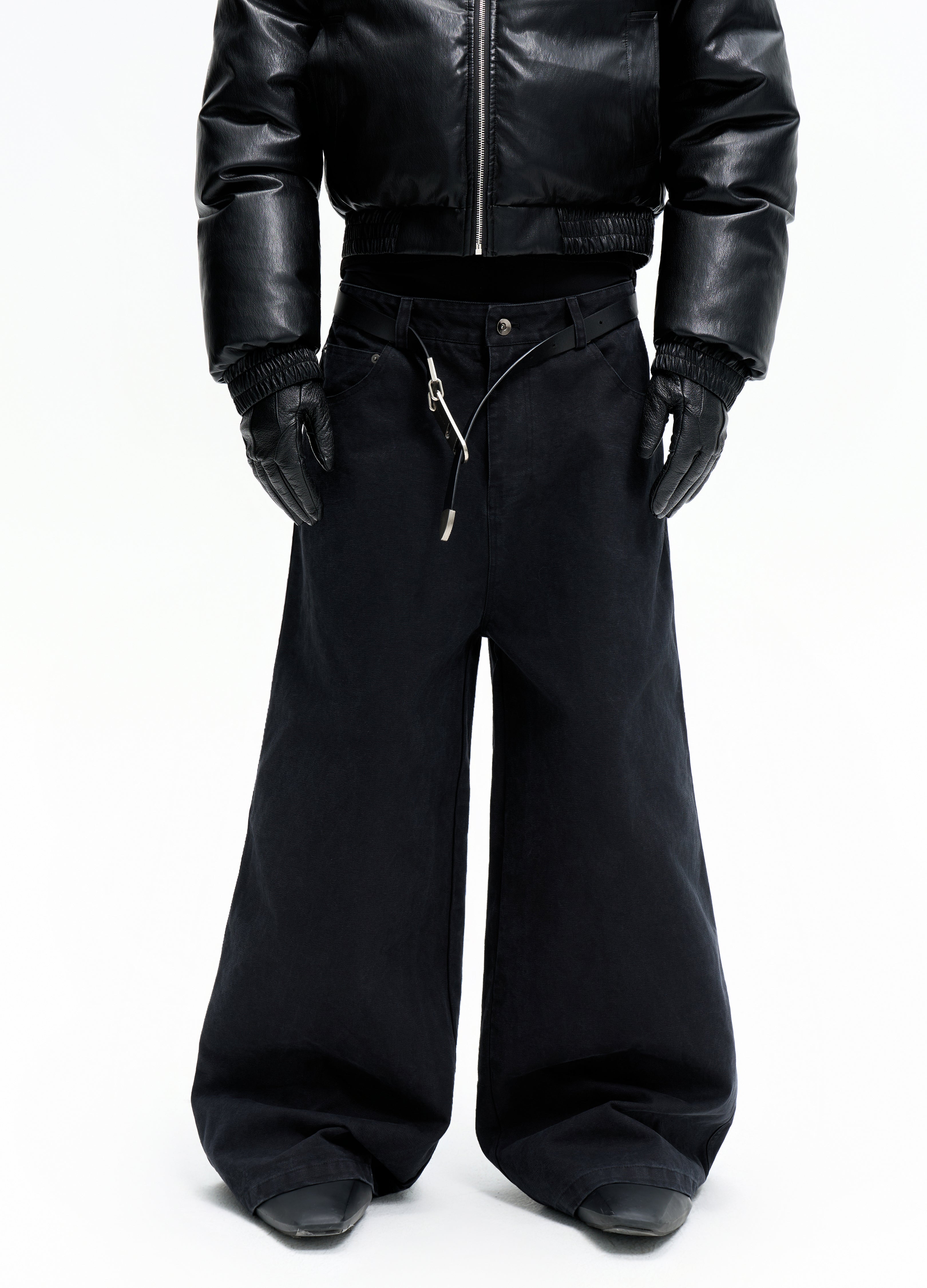 25FW WASHED BLACK BAGGY DENIM