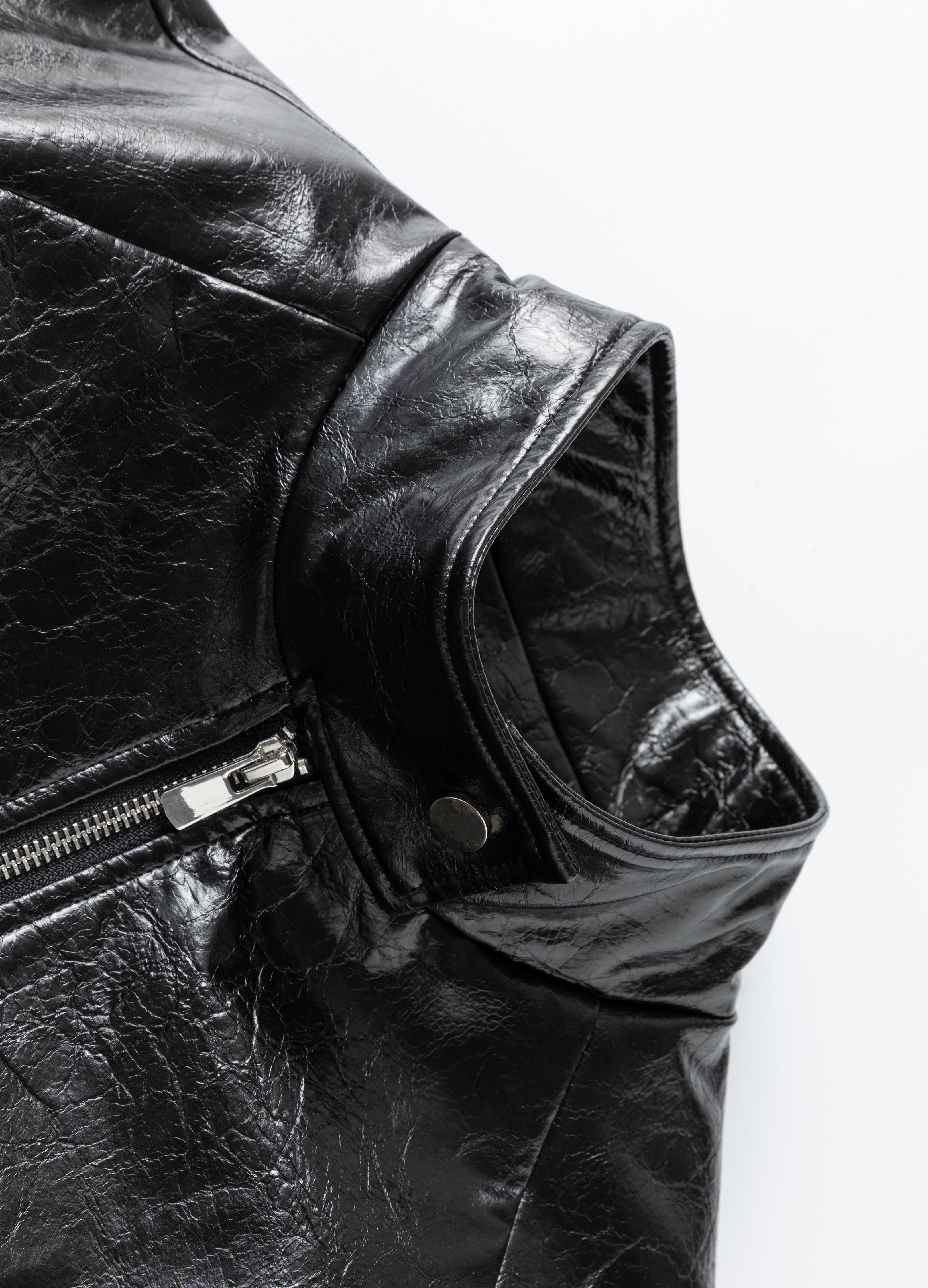 GIACCA IMBOTTITA IN PELLE PLISSETTATA 25FW