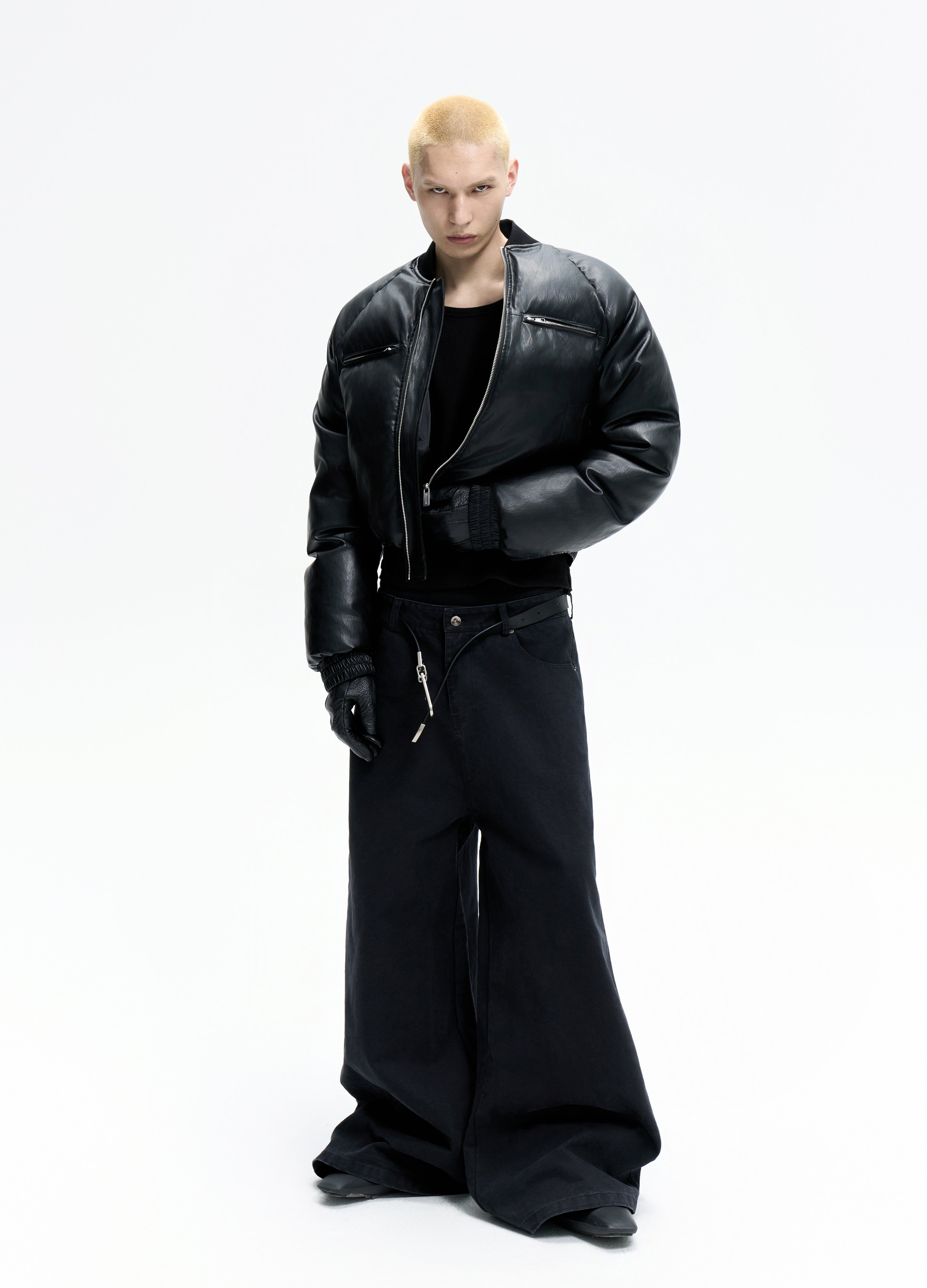 25FW LEATHER PUFFER BOMBER