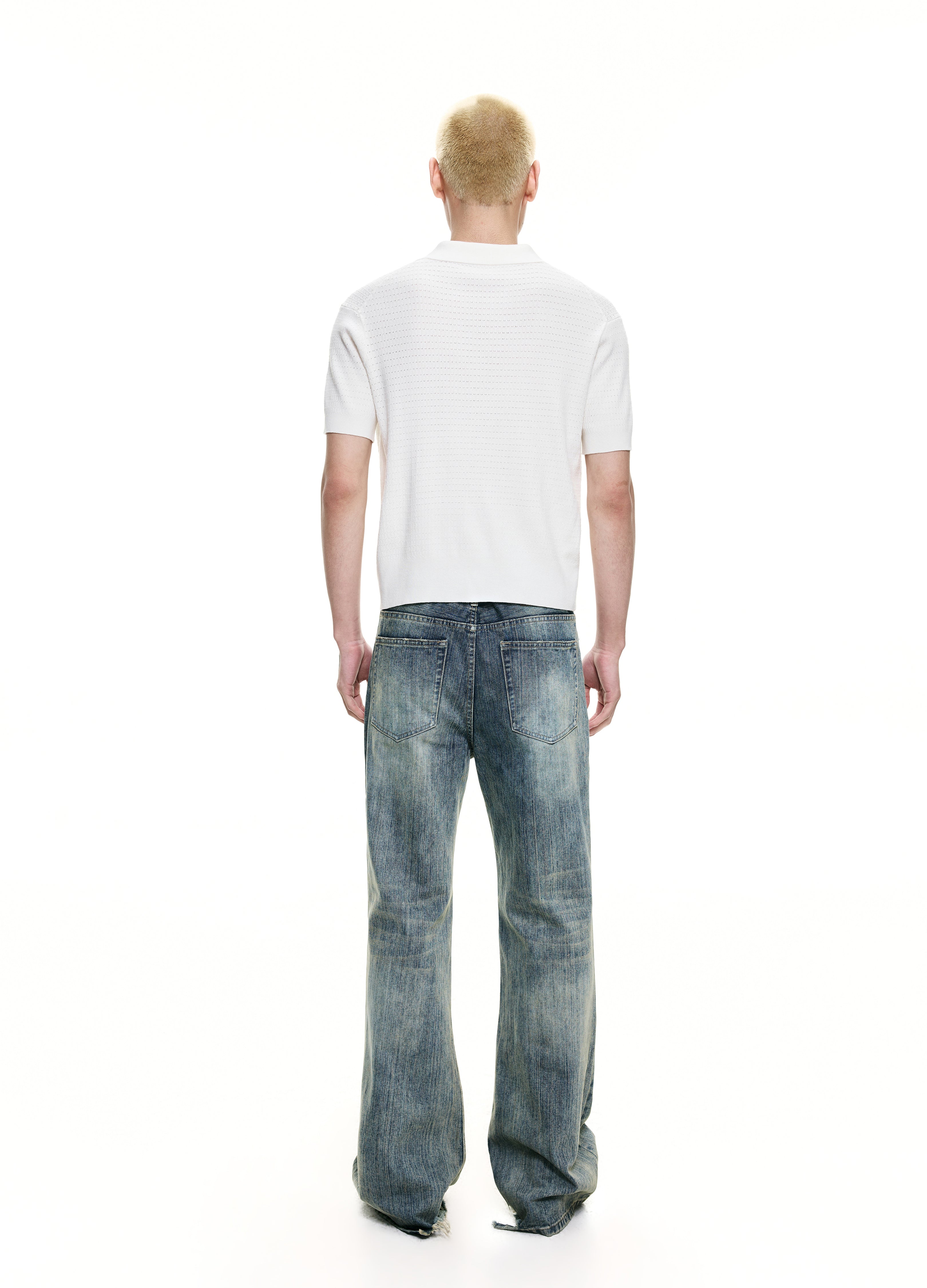 26SS OPEN-KNIT RESORT POLO