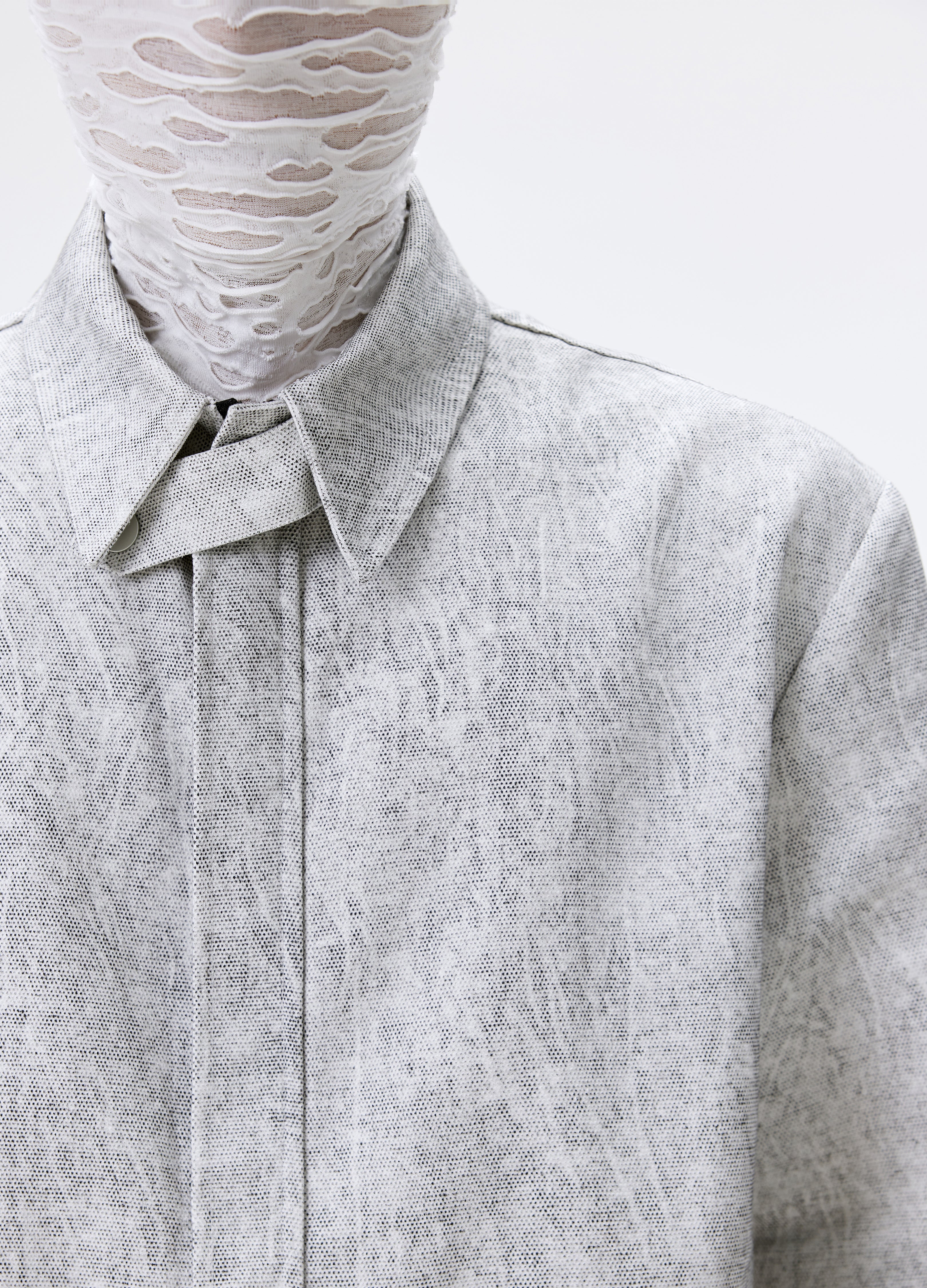 CAMICIA CON ZIP VEIN GRIGIA 25SS