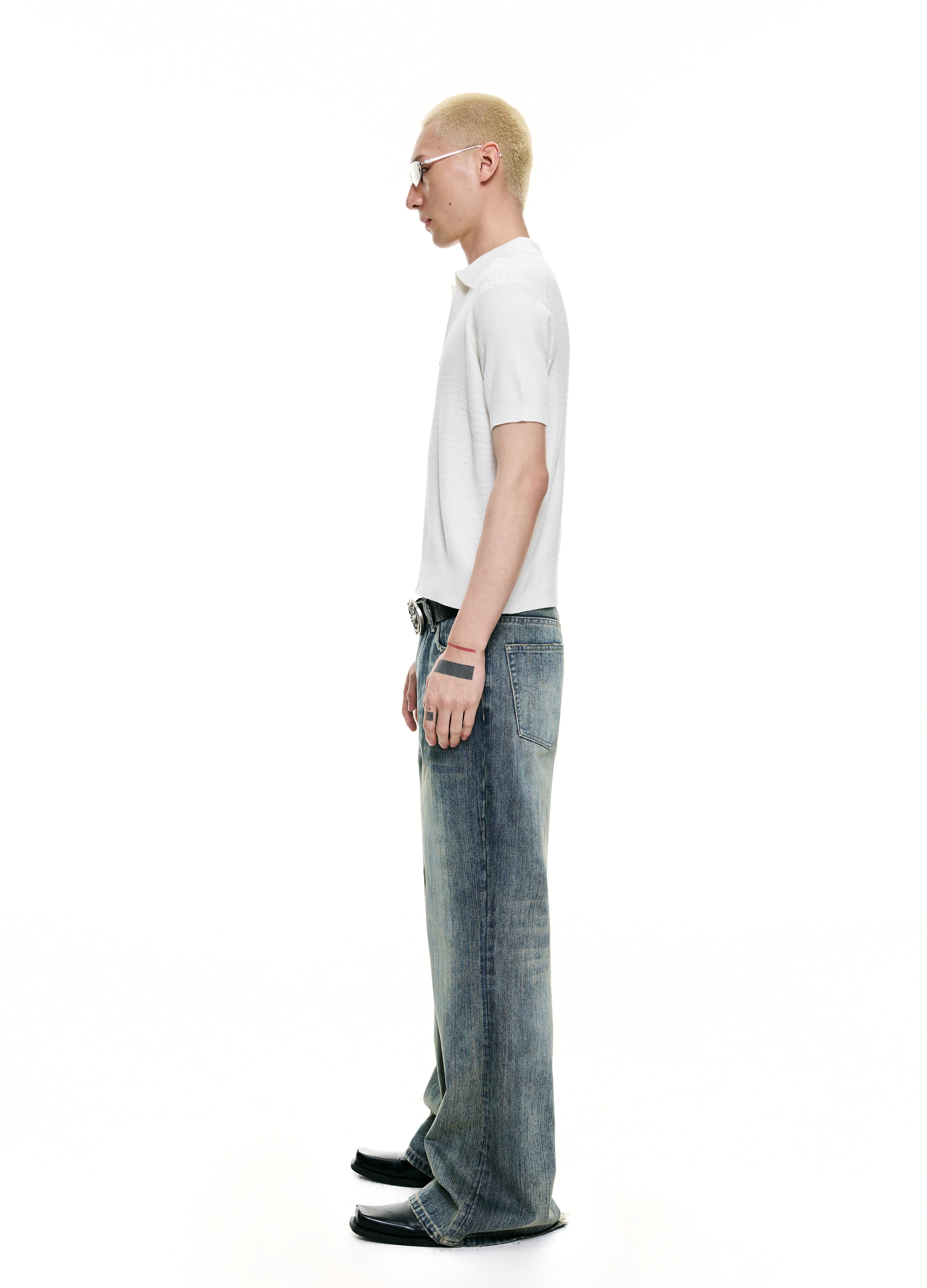 26SS OPEN-KNIT RESORT POLO