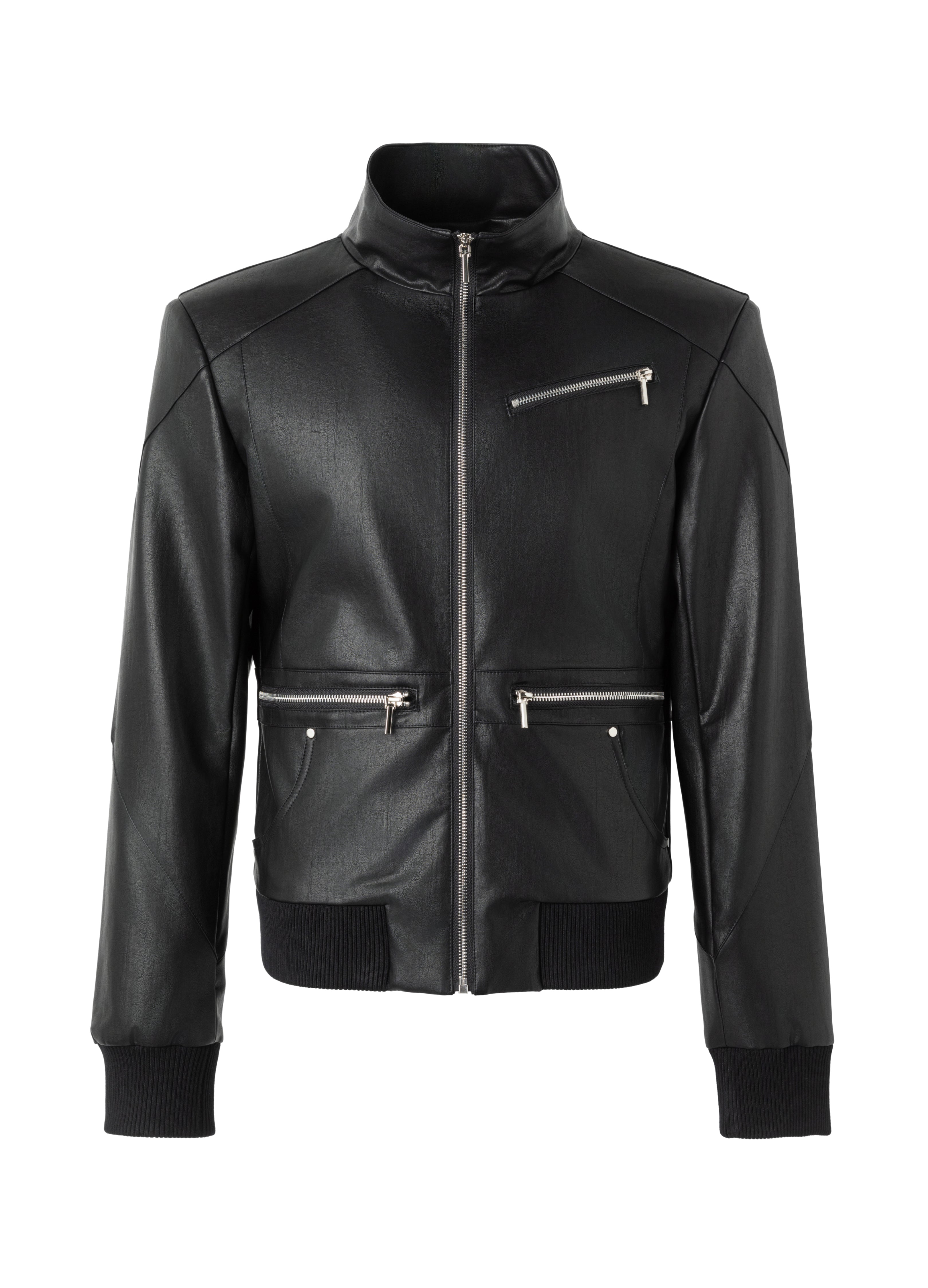26SS STAND-COLLAR LEATHER JACKET