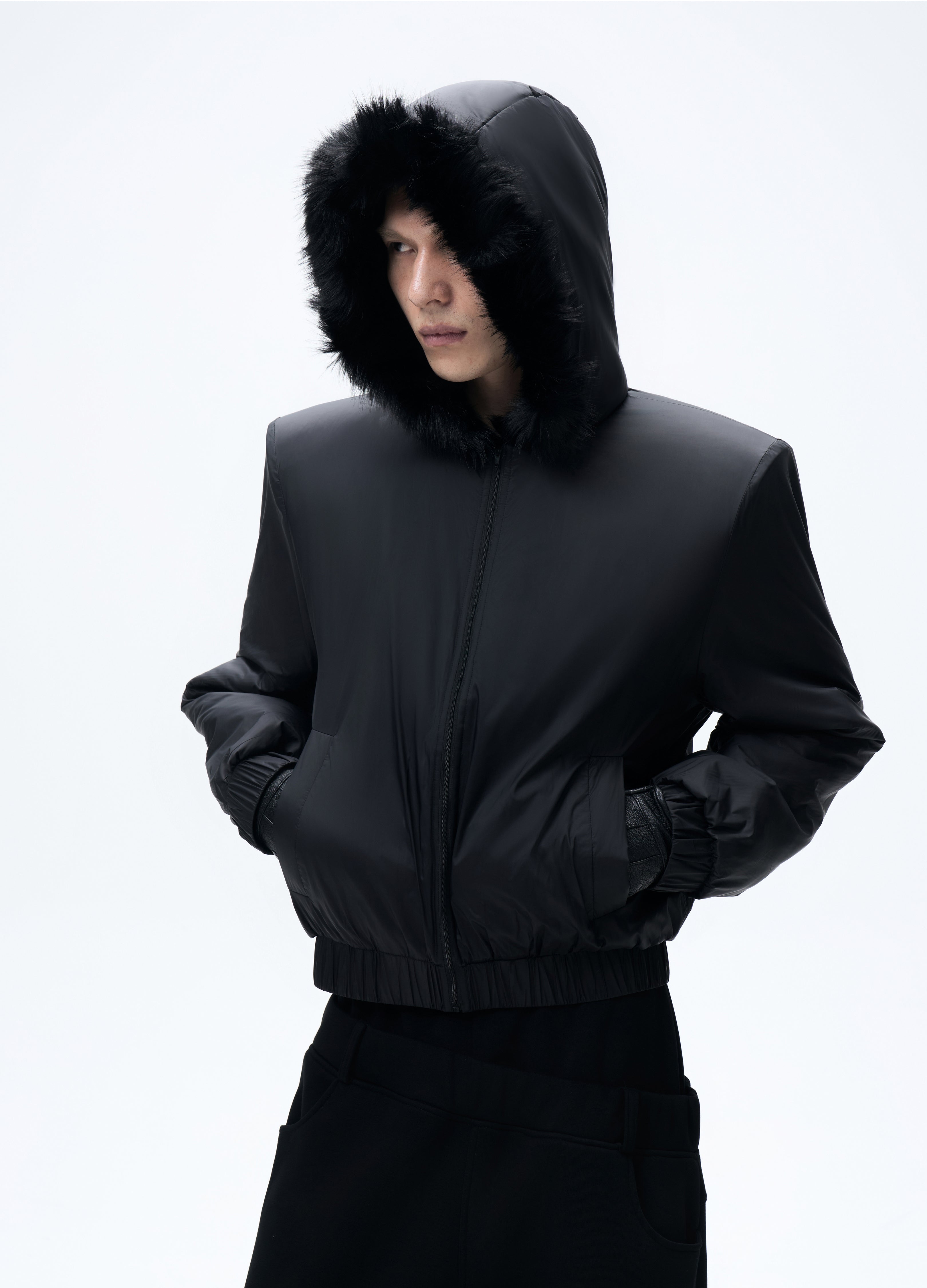 25FW FUR HOODED PUFFER JACKET