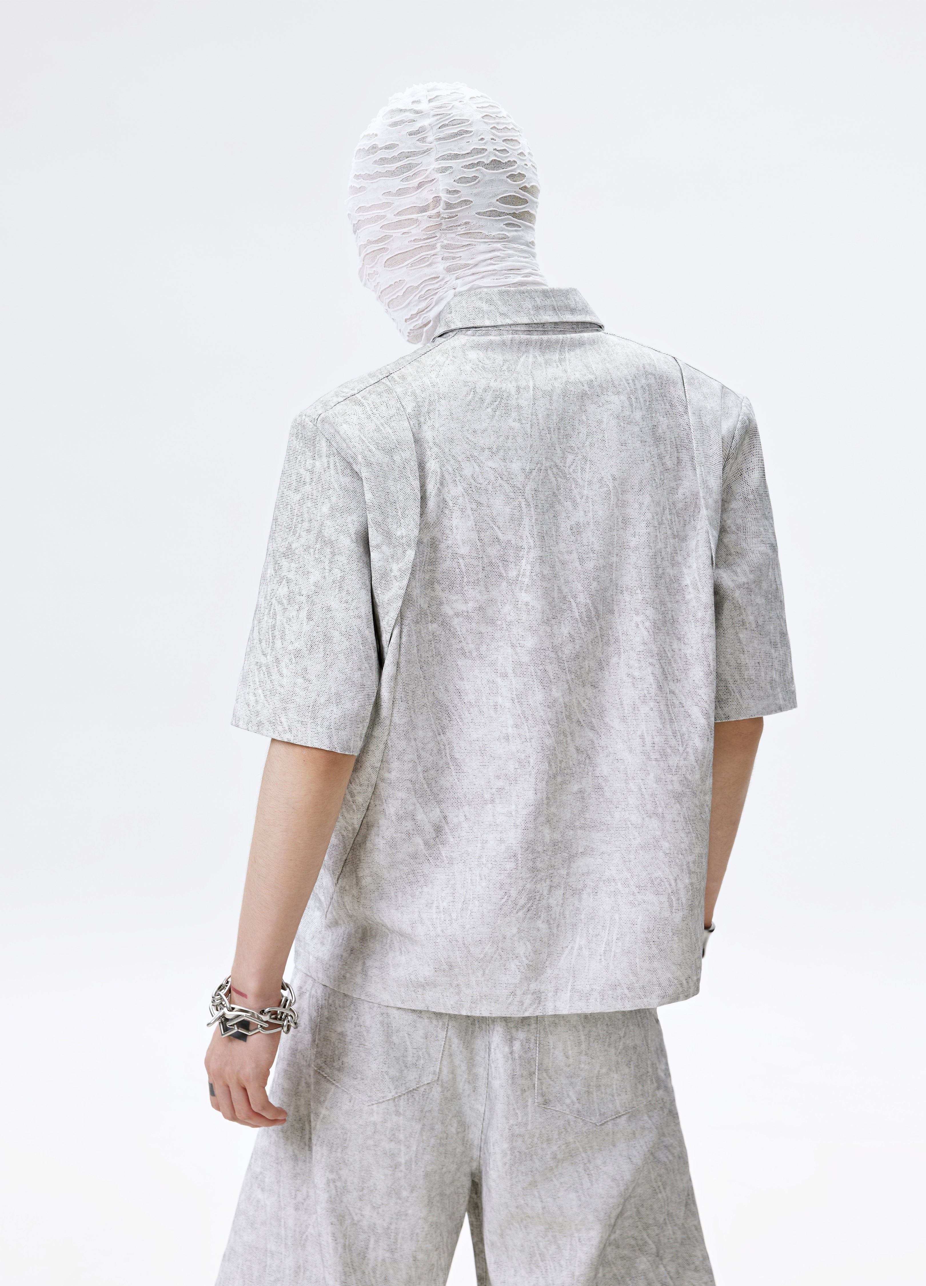 CAMICIA CON ZIP VEIN GRIGIA 25SS