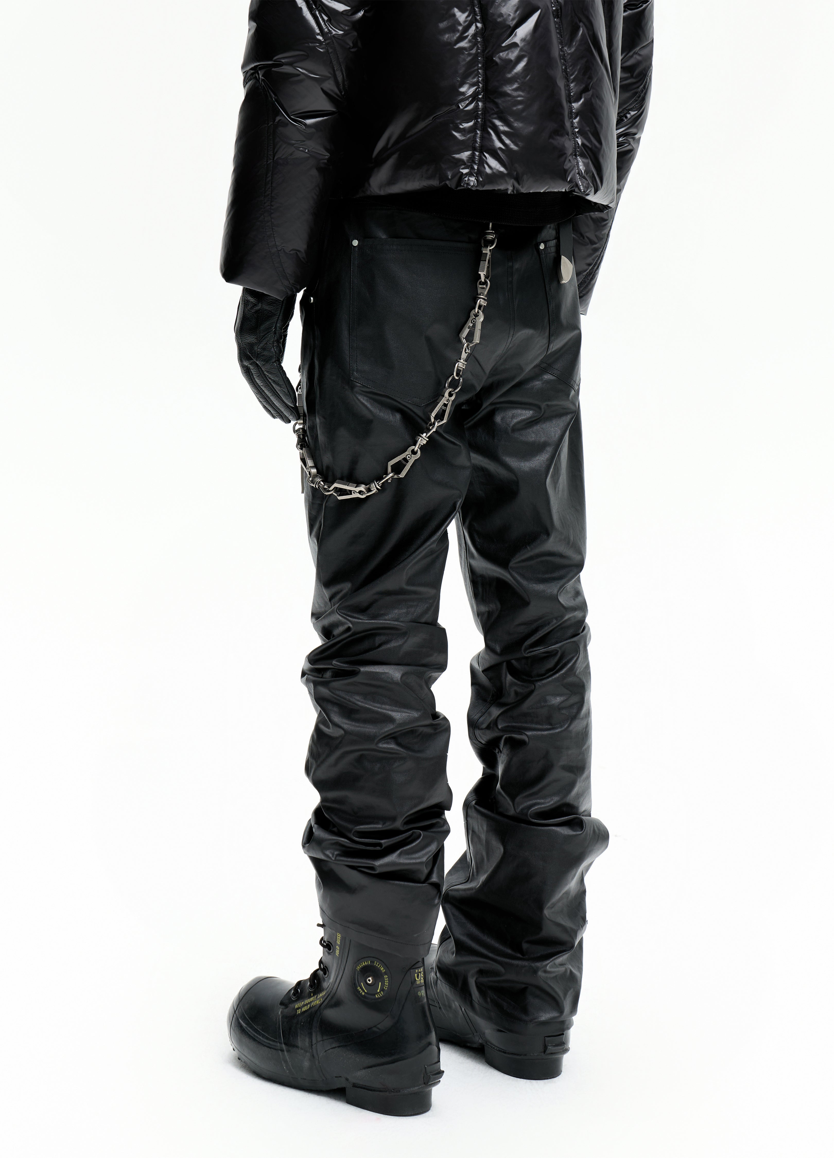 25FW WAXED SKINNY STACKED PANTS