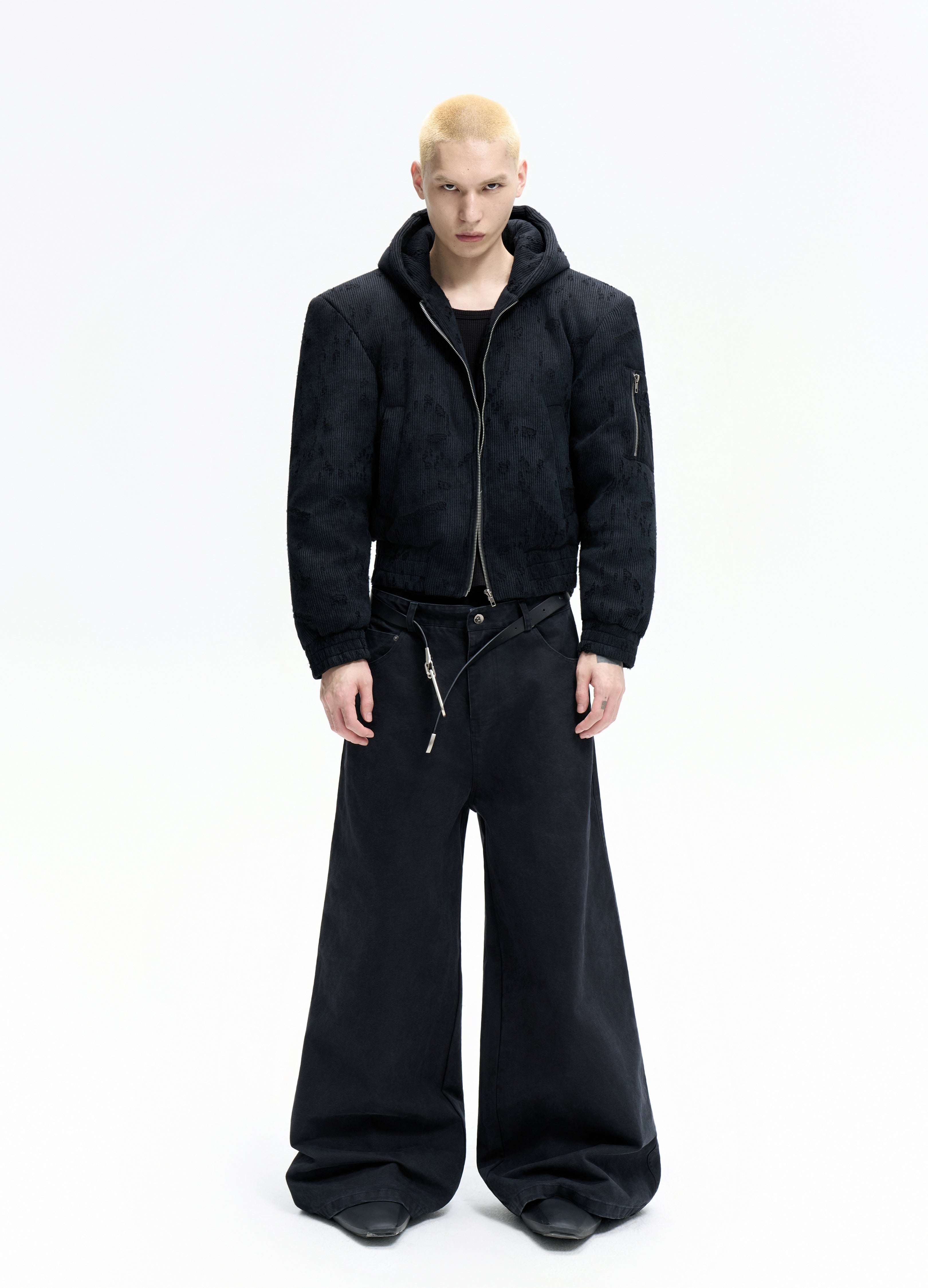 25FW DISTRESSED TEXTURE PUFFER