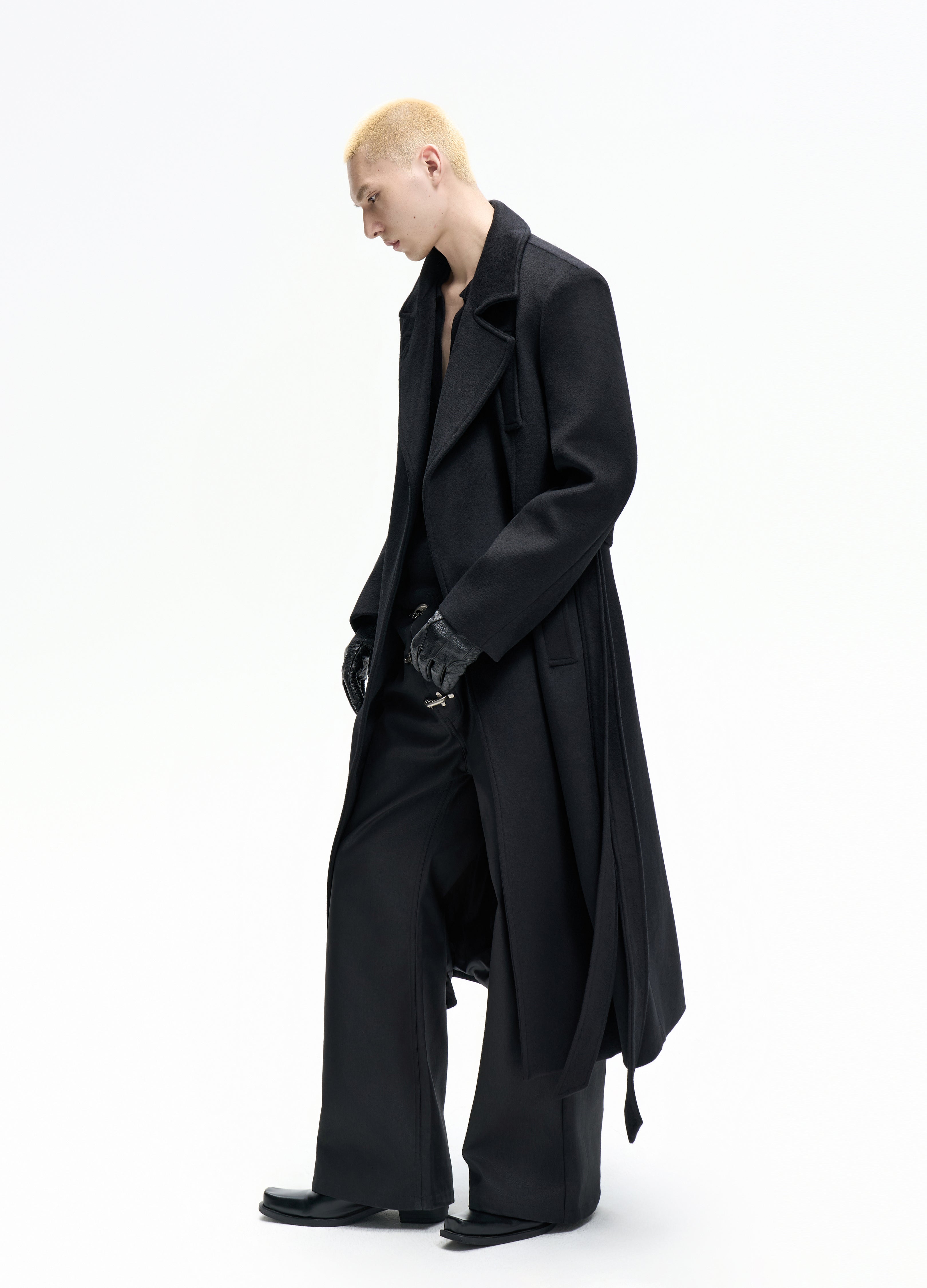 25FW DOUBLE-BELT WOOL COAT