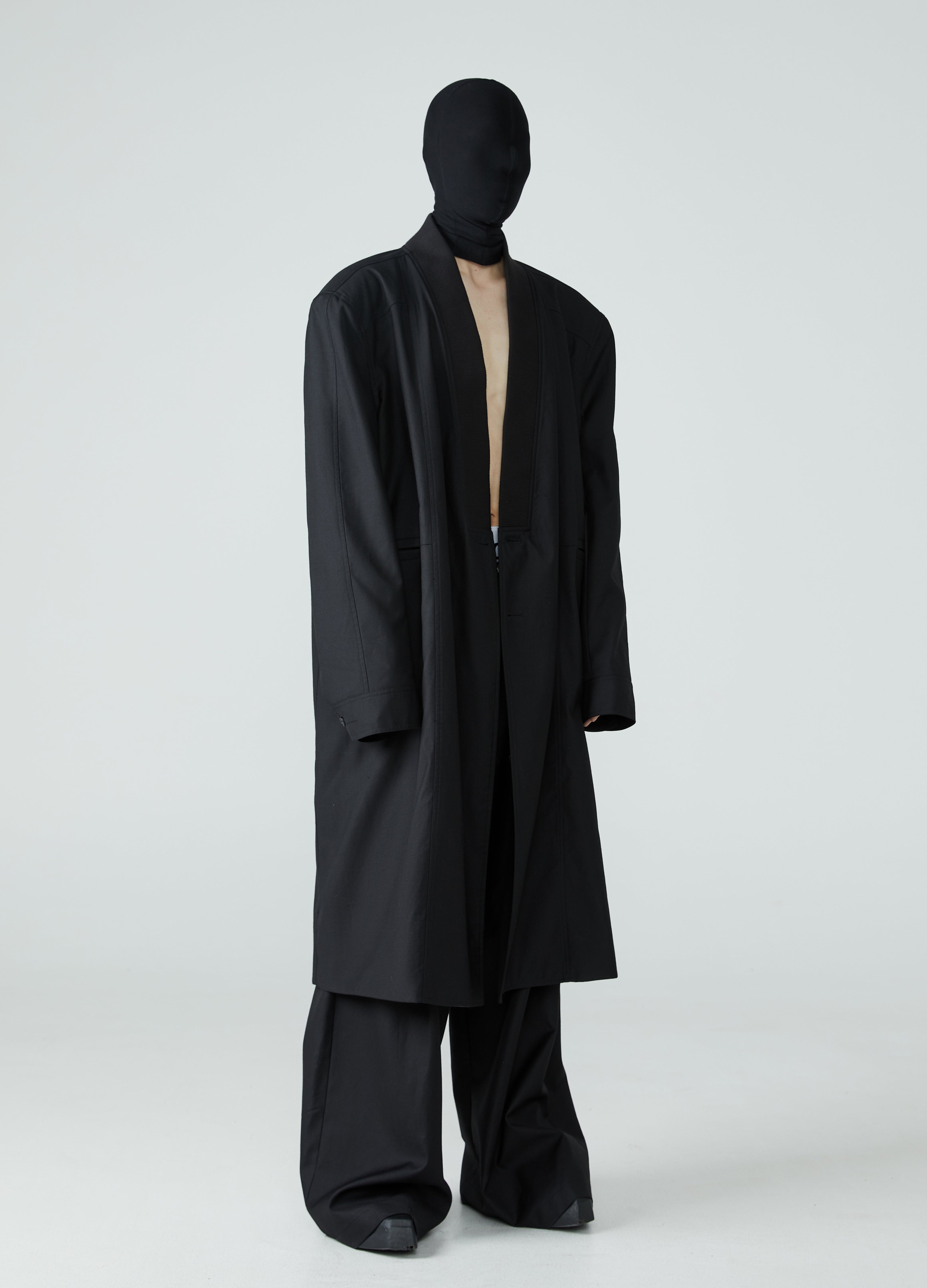 Cappotto antivento a coste con scollo a V 23FW