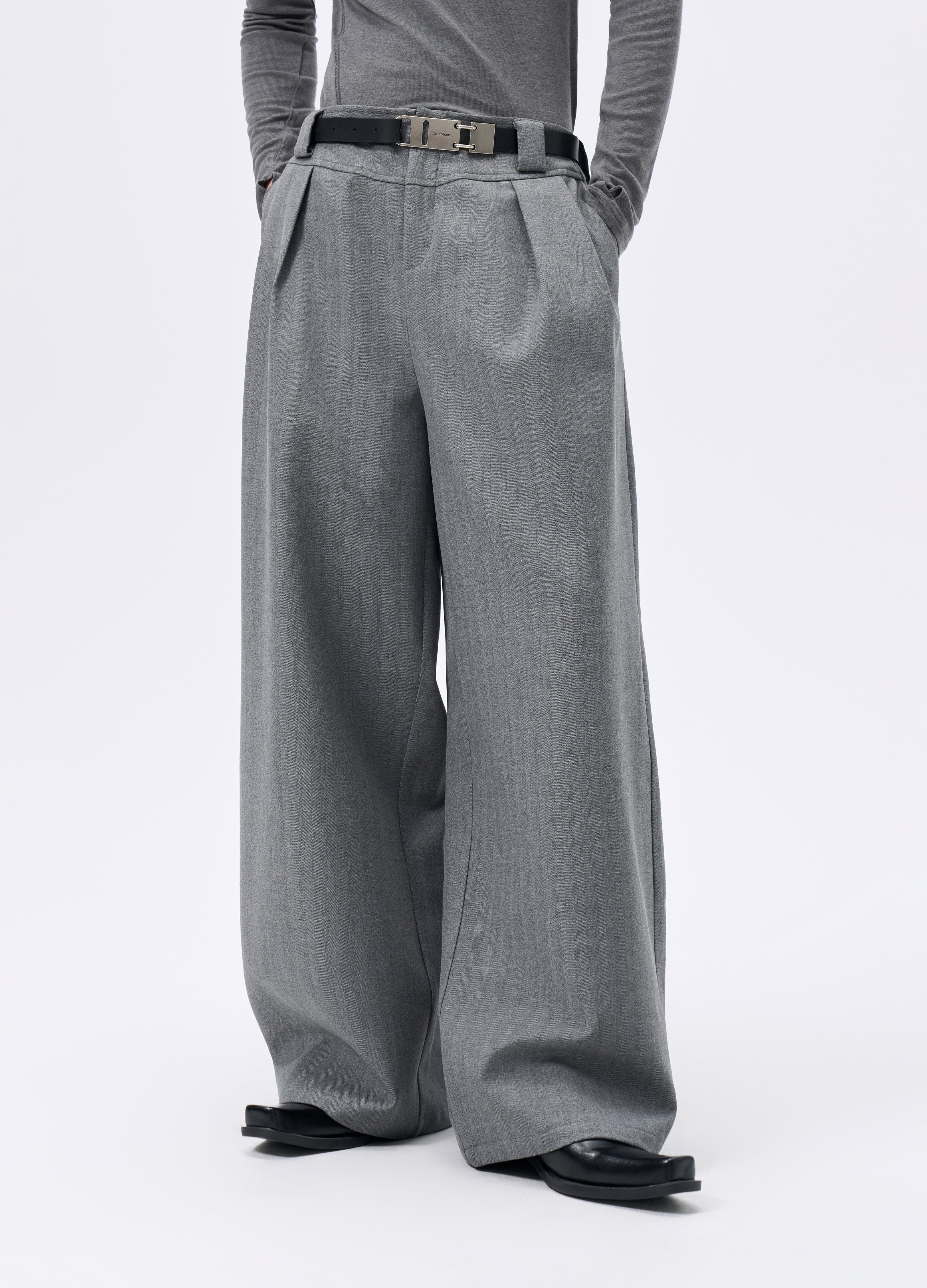25FW STRIPED LYOCELL WIDE TROUSERS