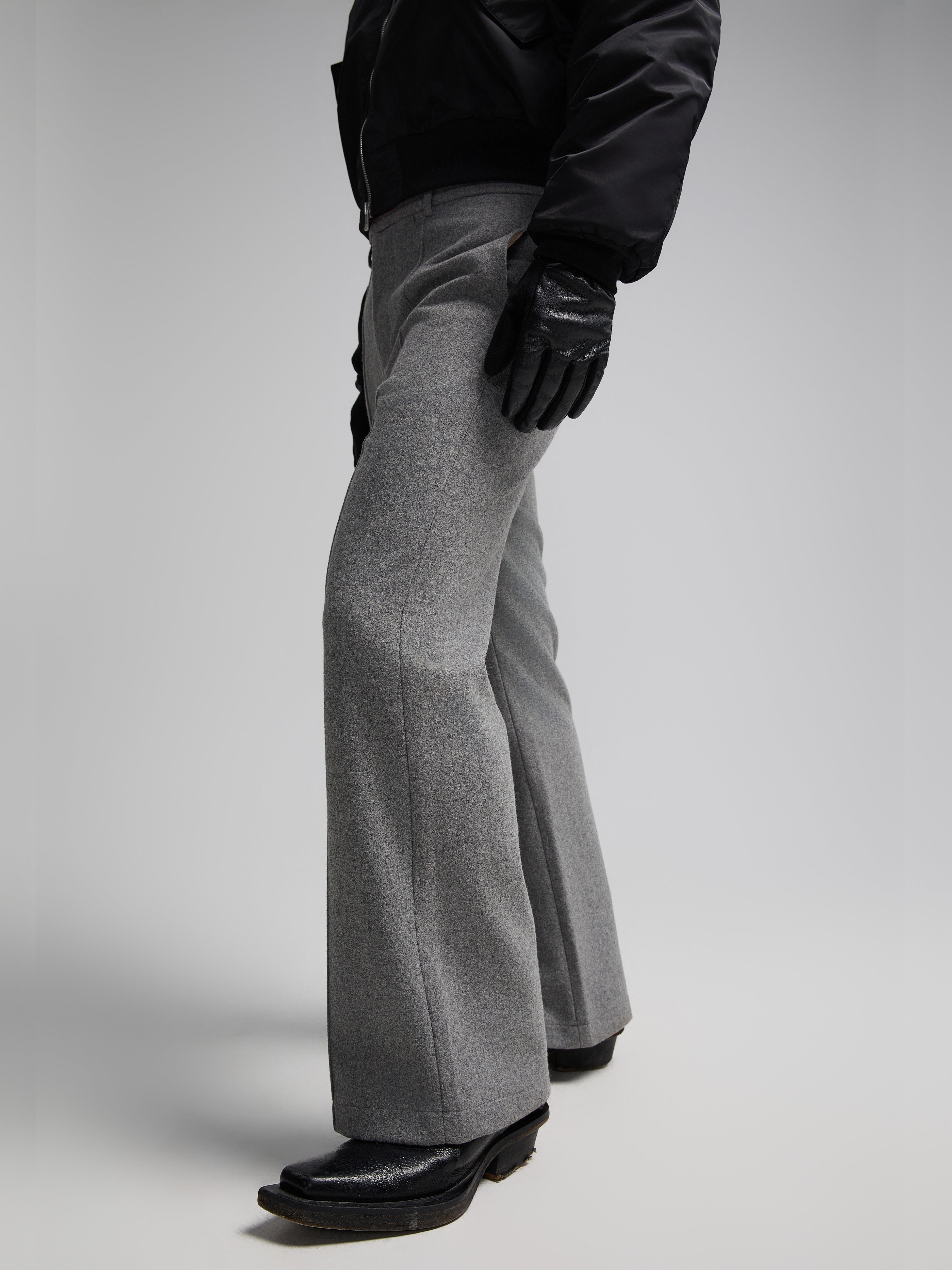 24AW Low Sat Gray Wool Bottoms