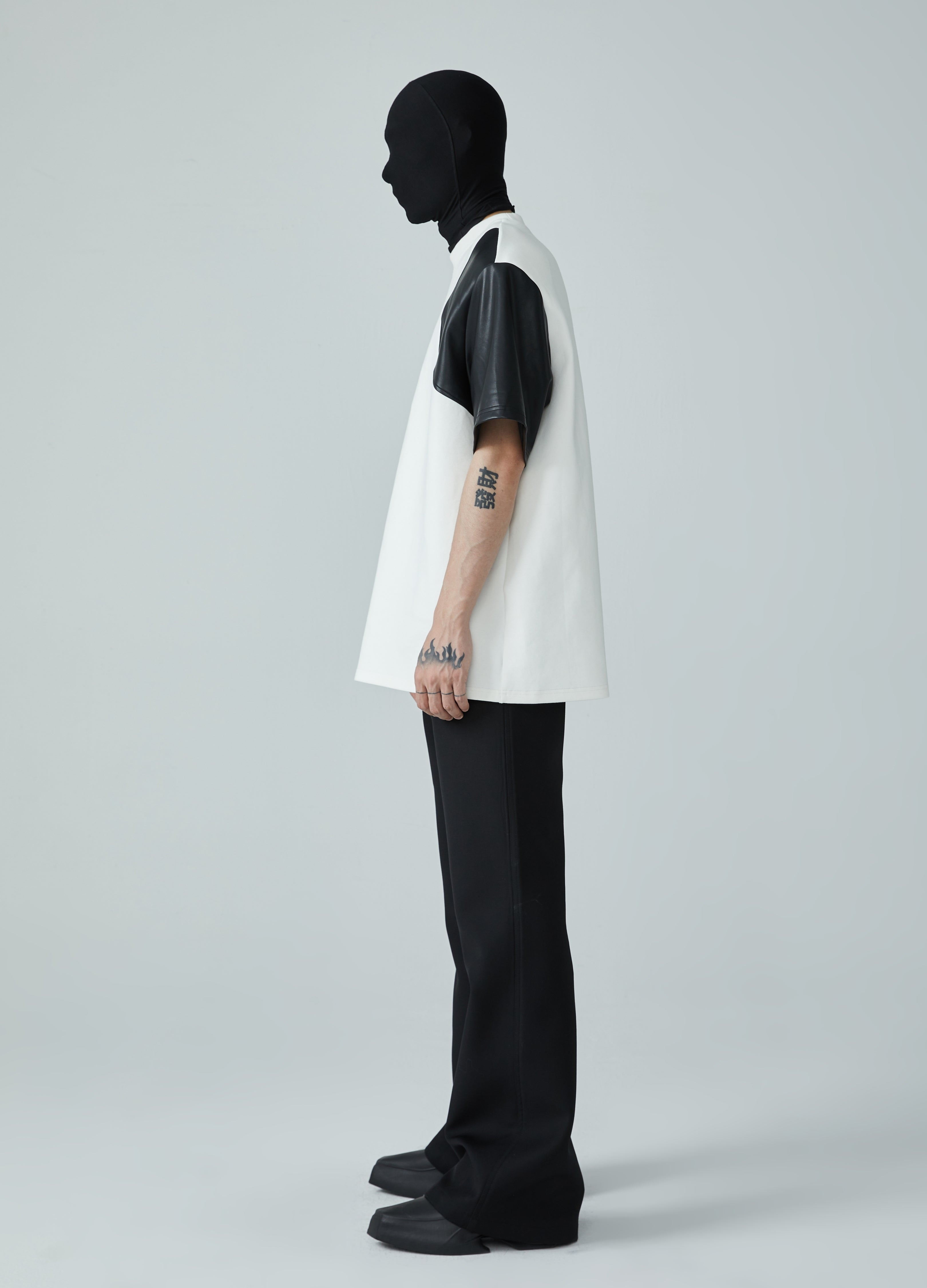 Maglietta Jin & Jang con imbottitura in pelle 23FW