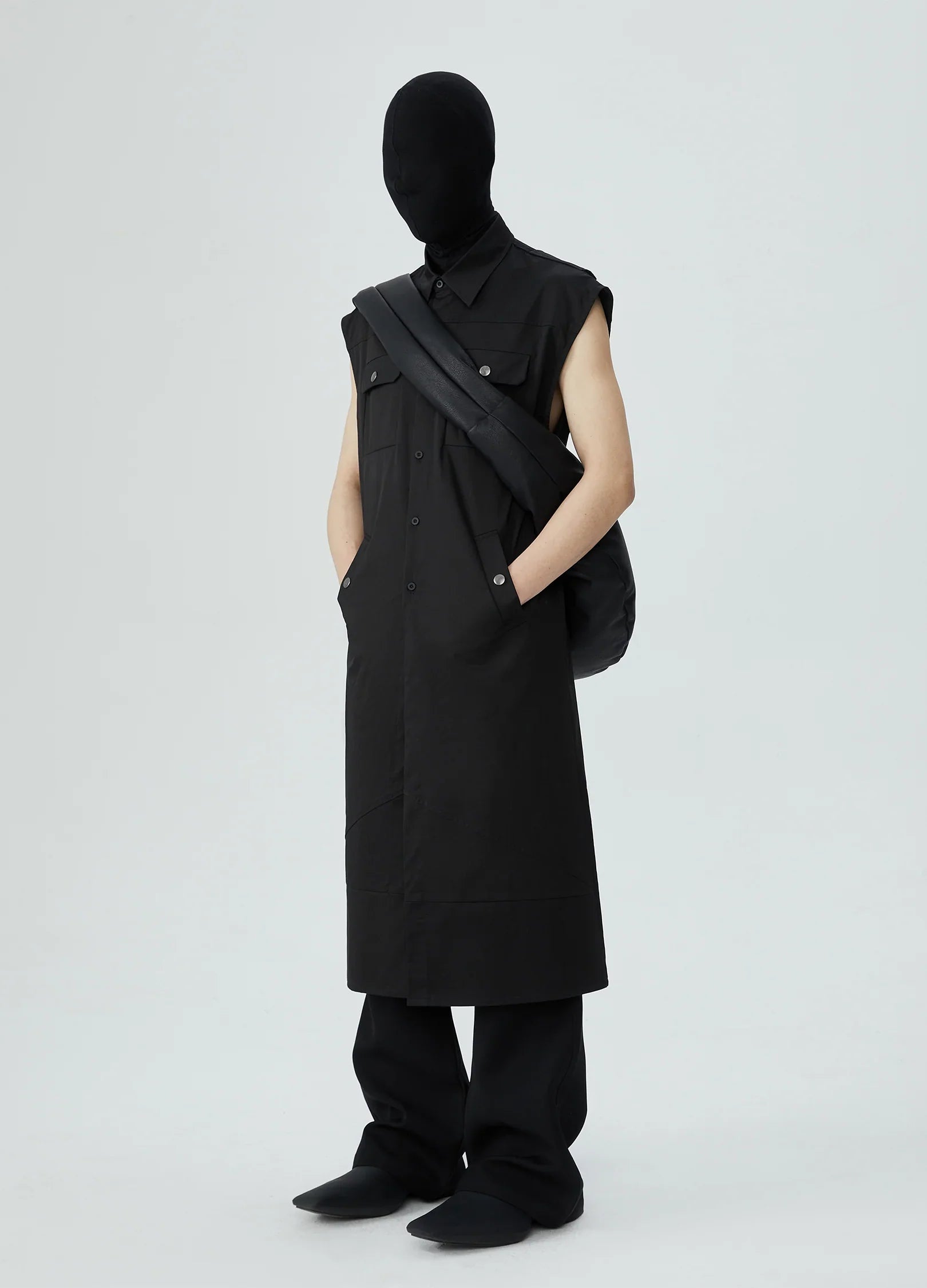 Camicia oversize nera Cascade Hollow 23SS