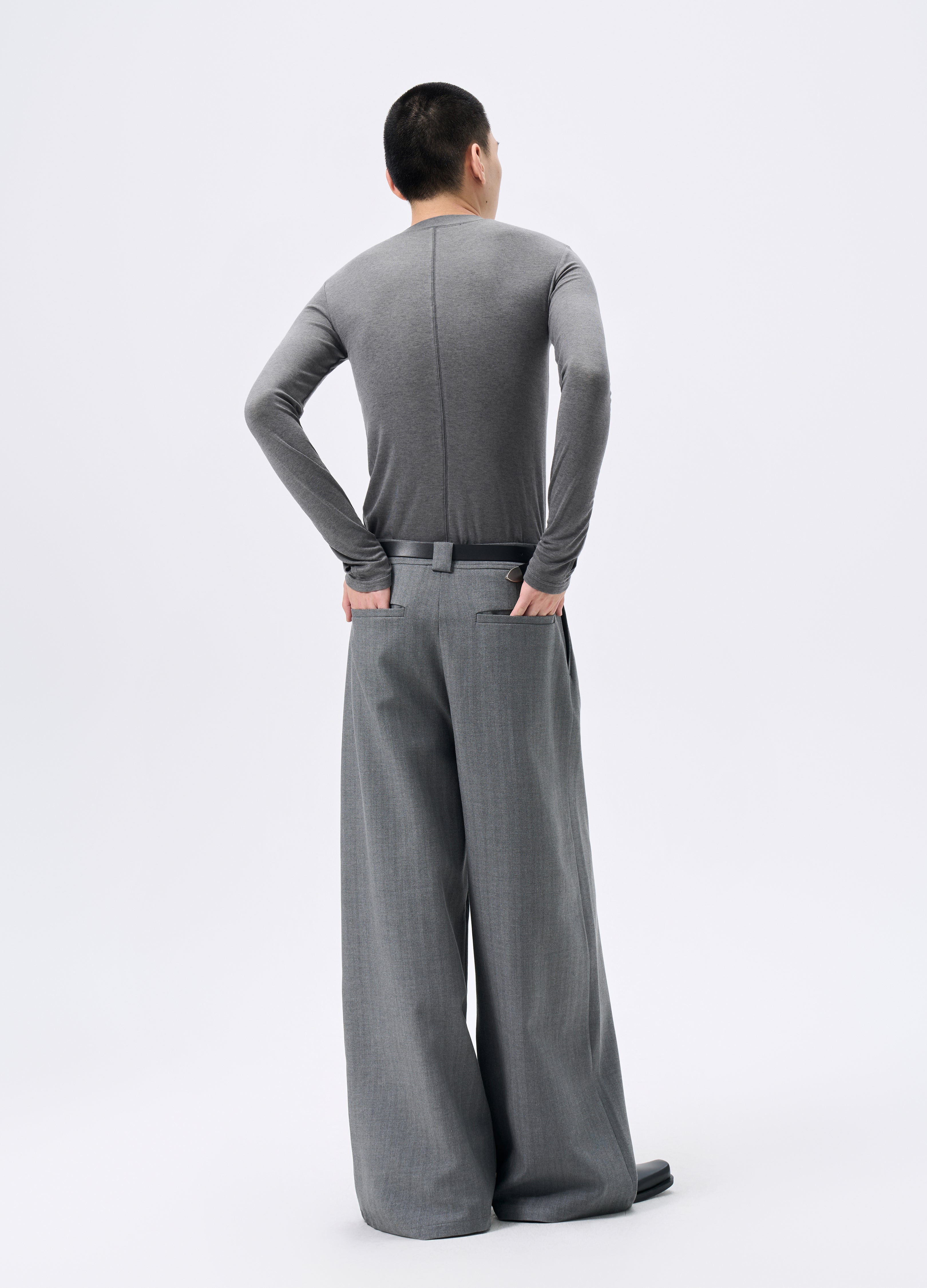 PANTALONI LARGHI IN LYOCELL A RIGHE 25FW