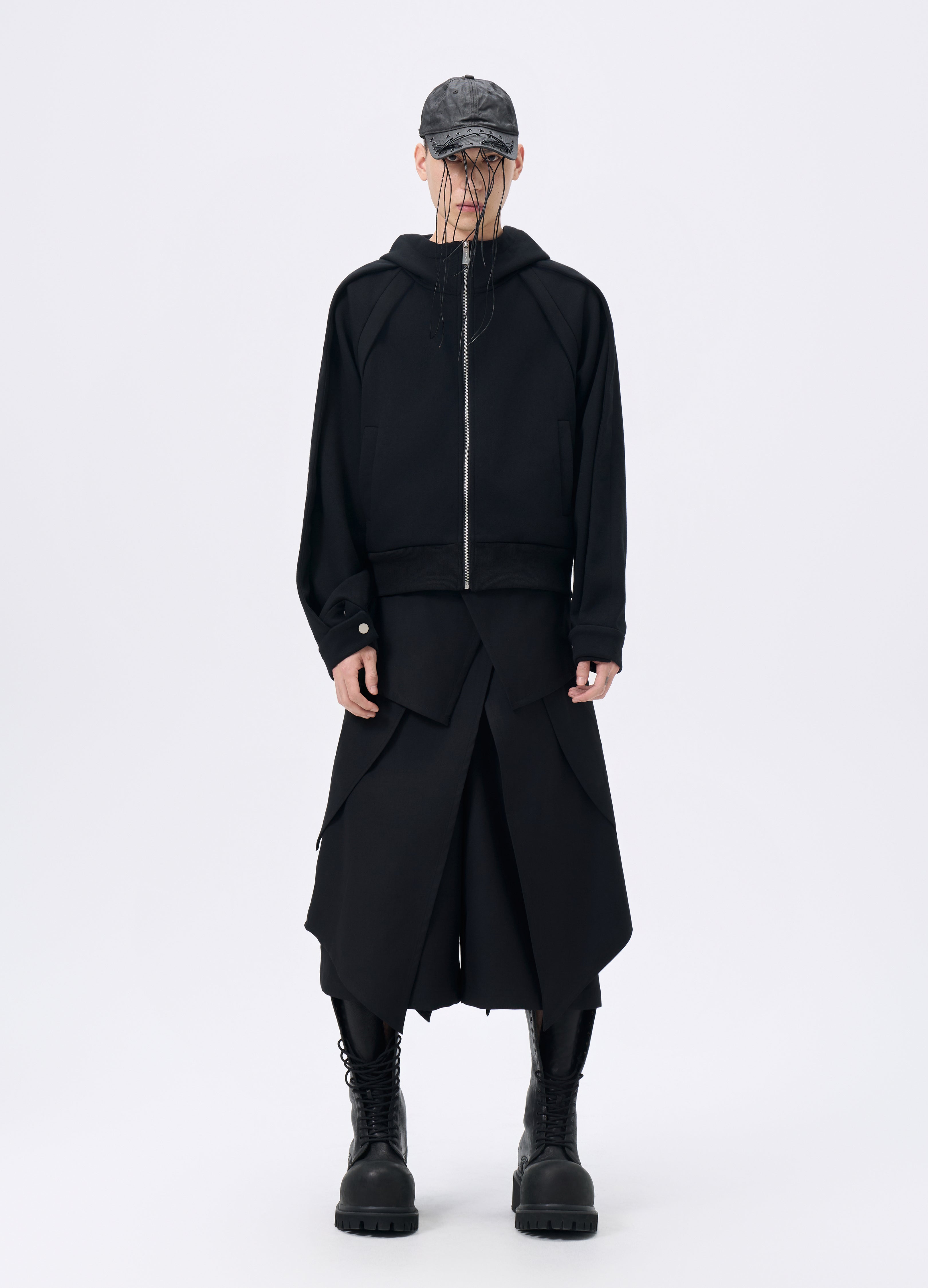 GONNA CON GREMBIULE A STRATI E CINTURA 25FW