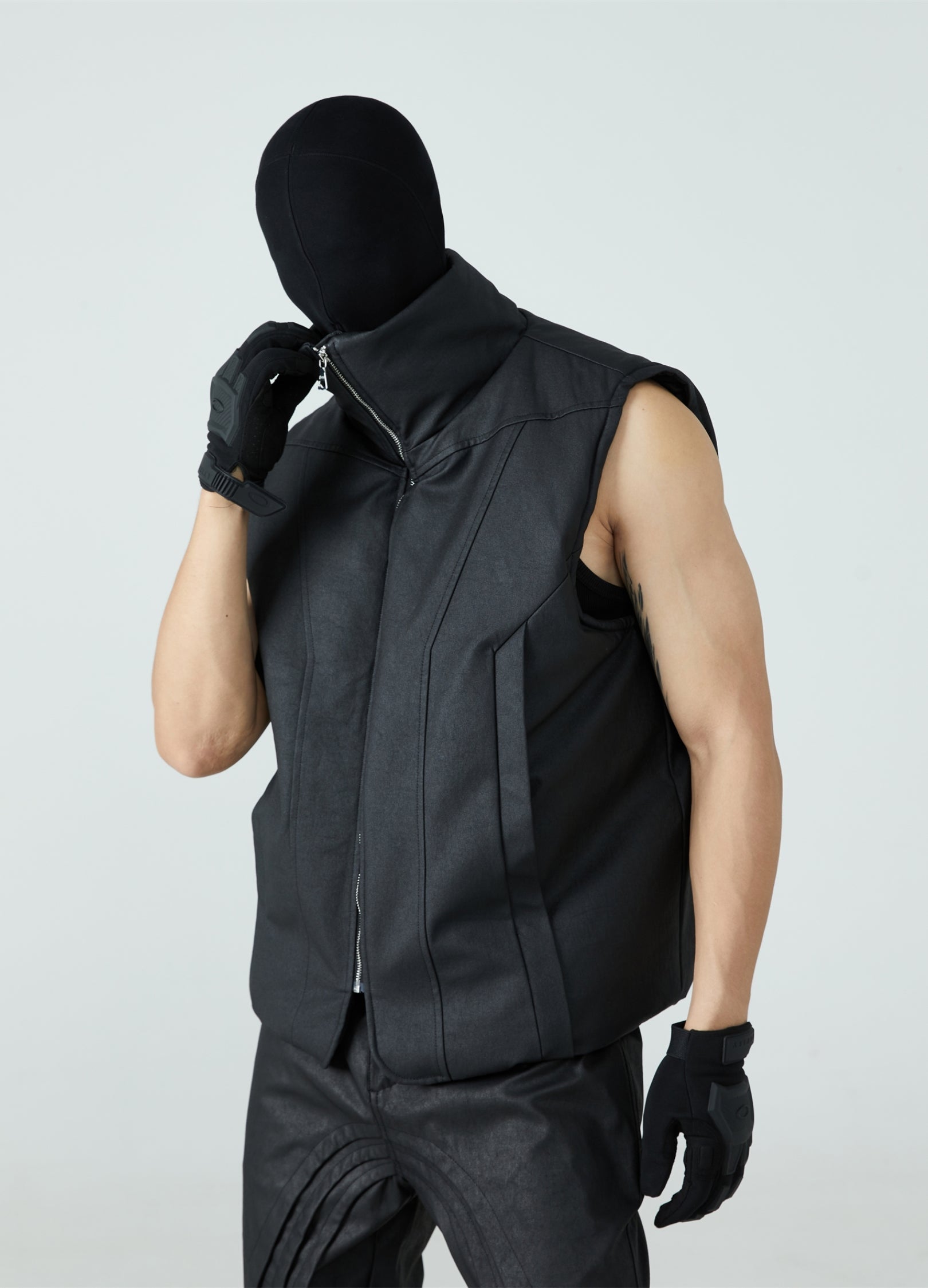 Gilet in cotone cerato 23FW