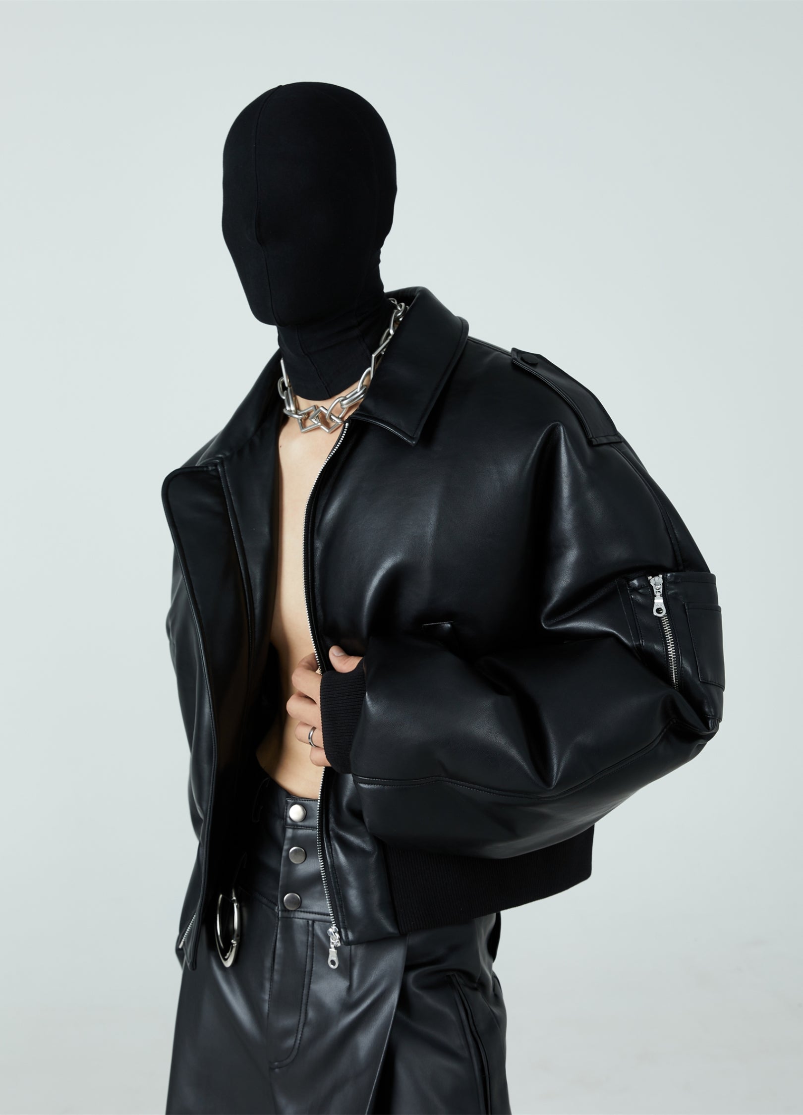 23FW Guardian PU Leather Down Jacket