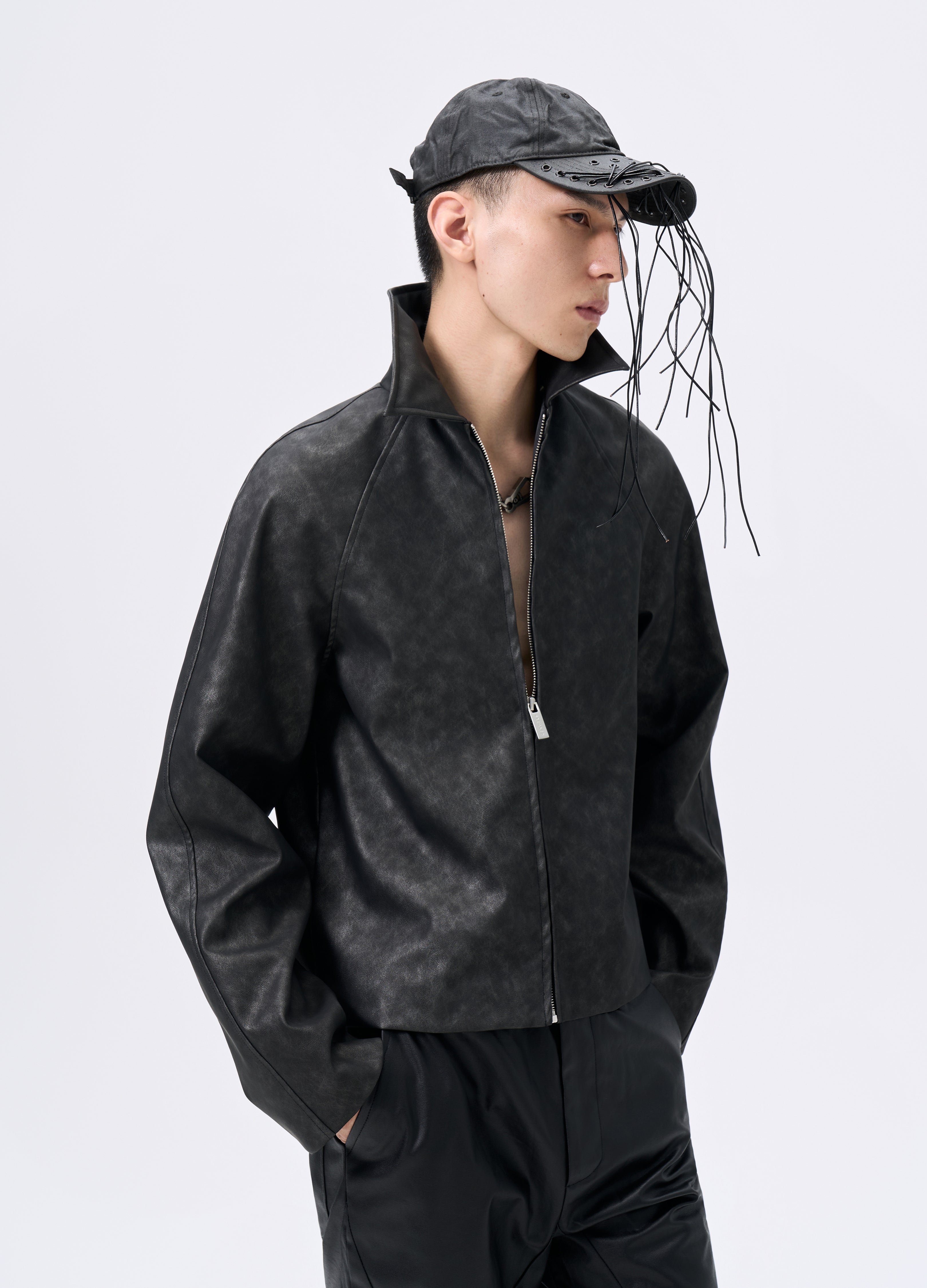 GIACCA DA CAVALIERE IN PELLE WAVEWASH 25FW