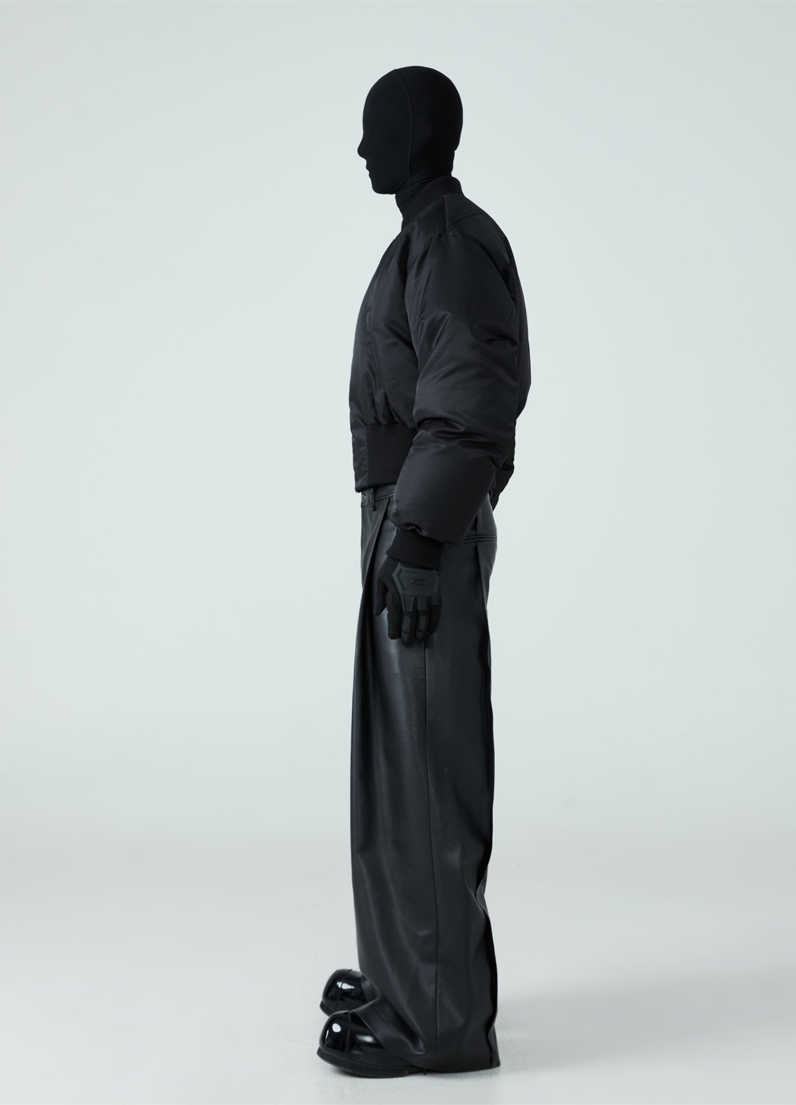 Pantaloni in pelle PU a vita alta 23FW