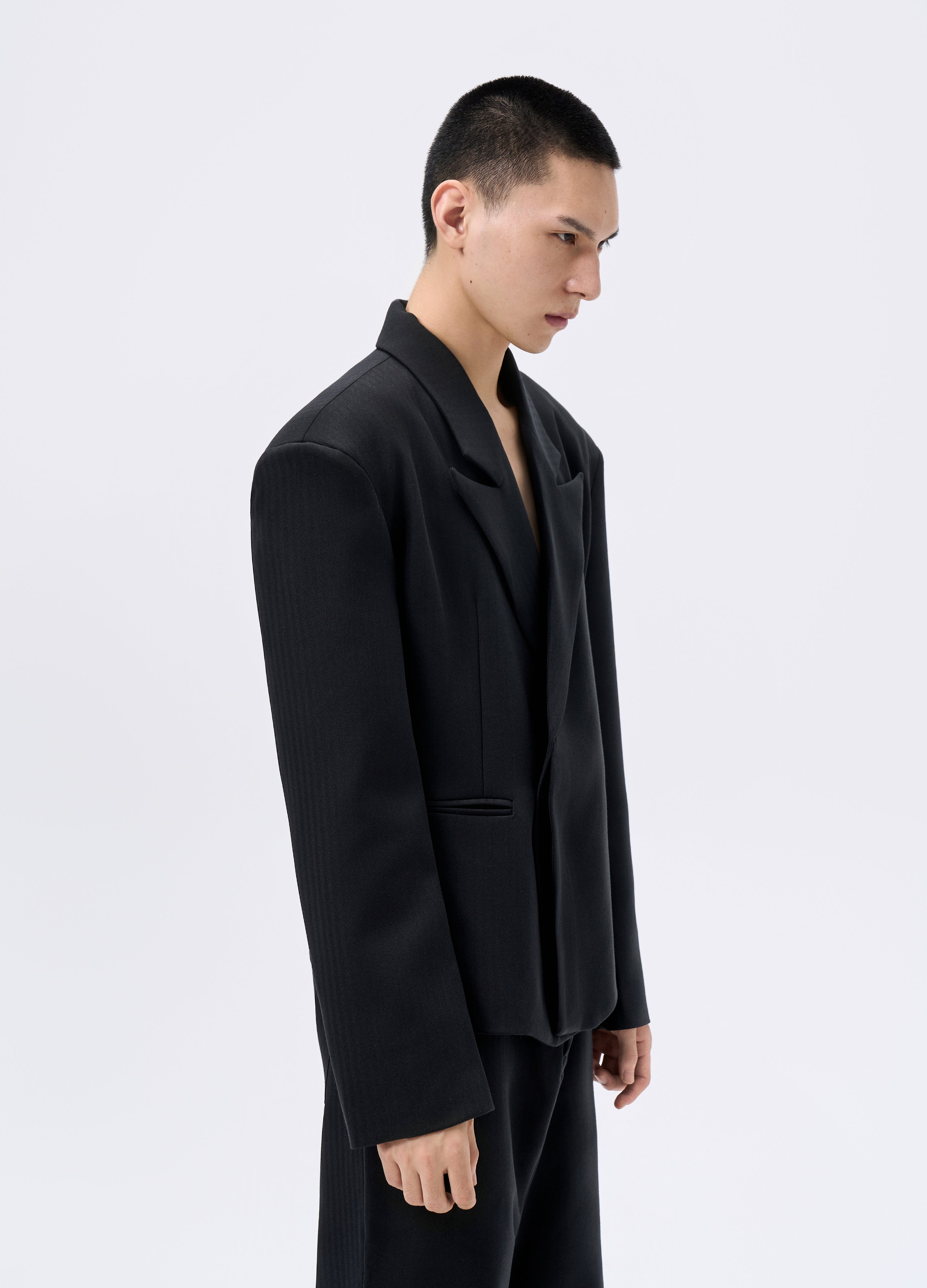 BLAZER A CLESSIDRA A SPINA DI PESCE 25FW