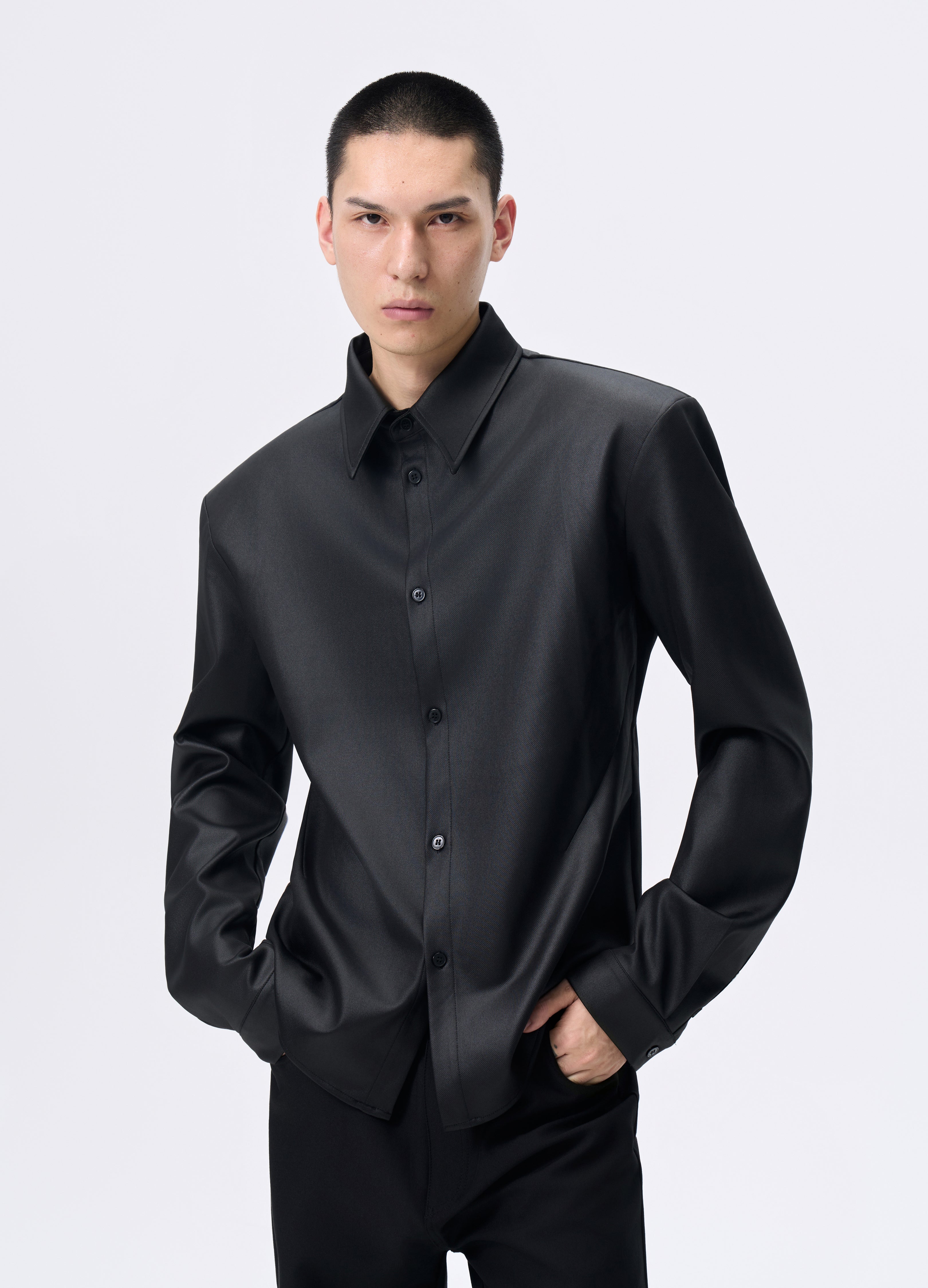 CAMICIA IMBOTTITA IN TWILL LUCIDO 25FW