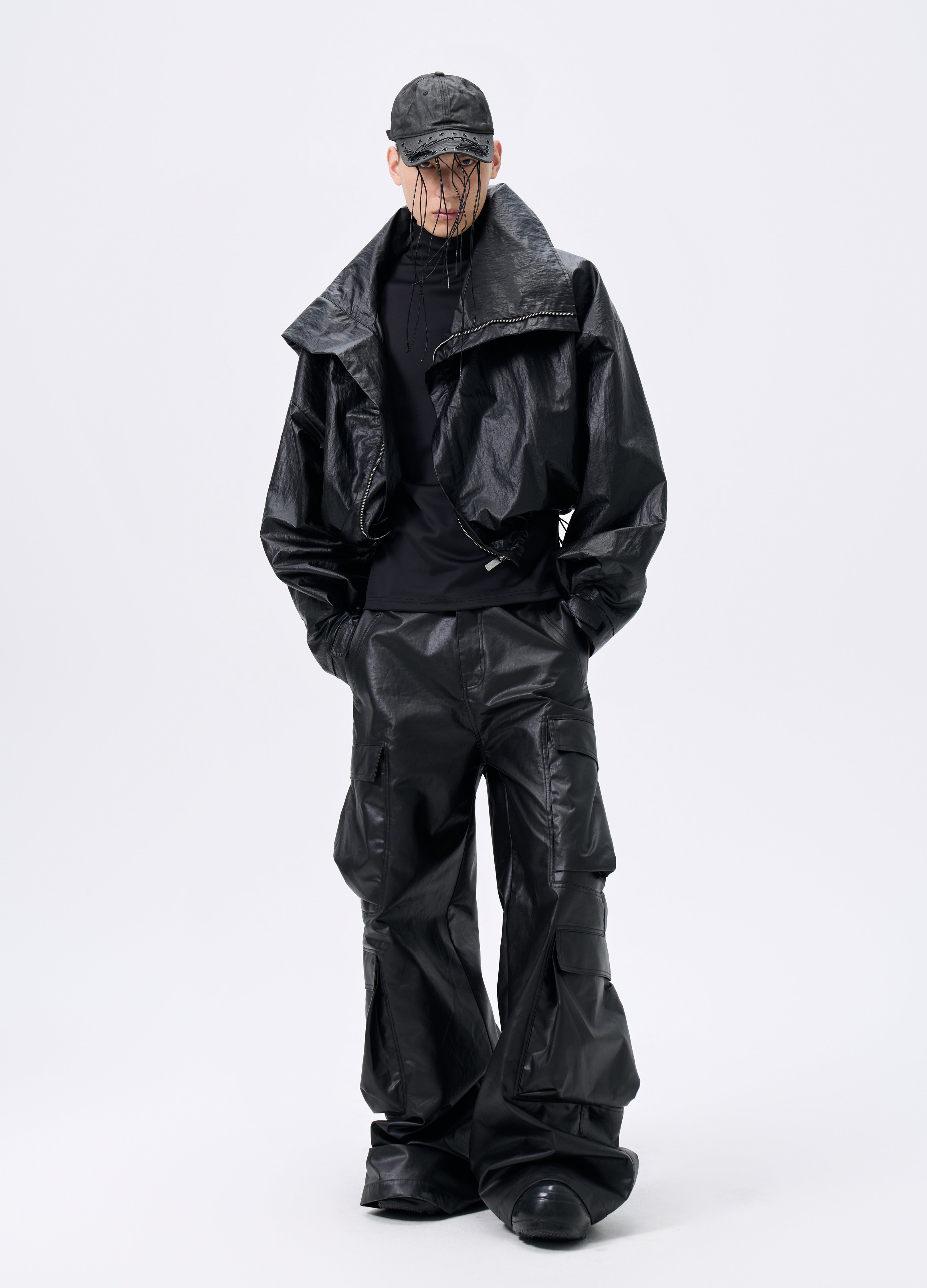 25FW TEXTURE DRAWSTRING SHELL JACKET