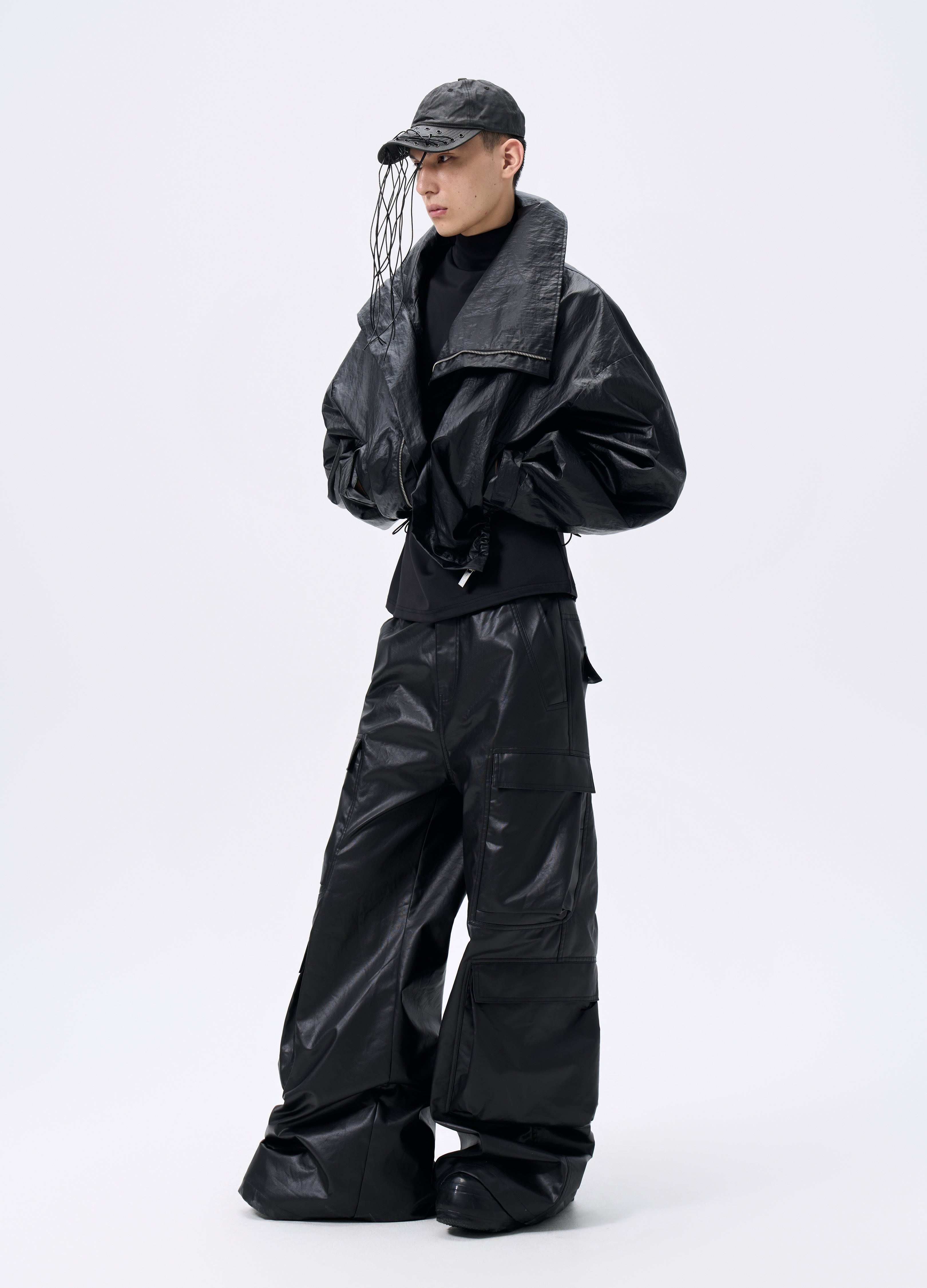 25FW TEXTURE DRAWSTRING SHELL JACKET