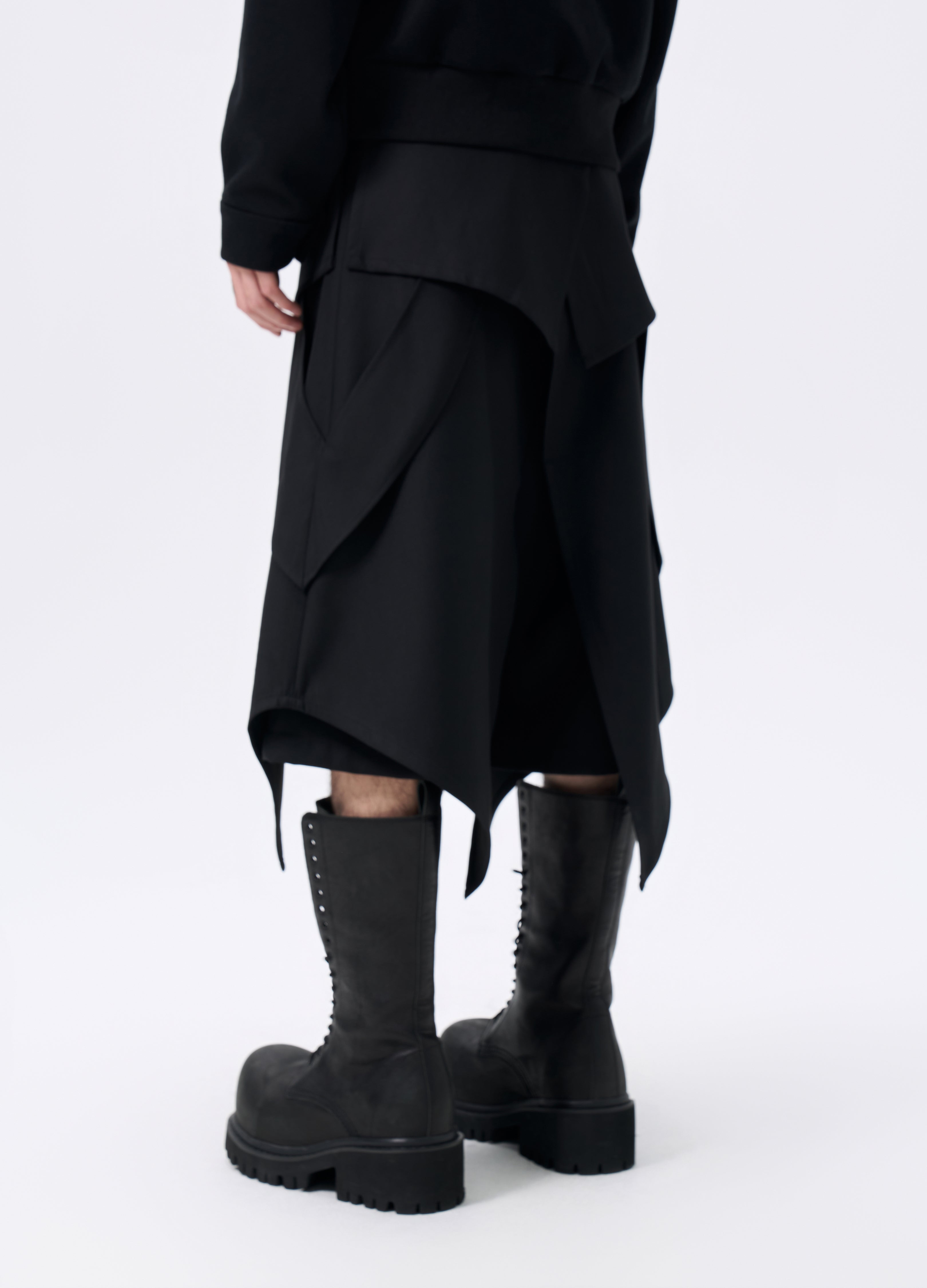 GONNA CON GREMBIULE A STRATI E CINTURA 25FW