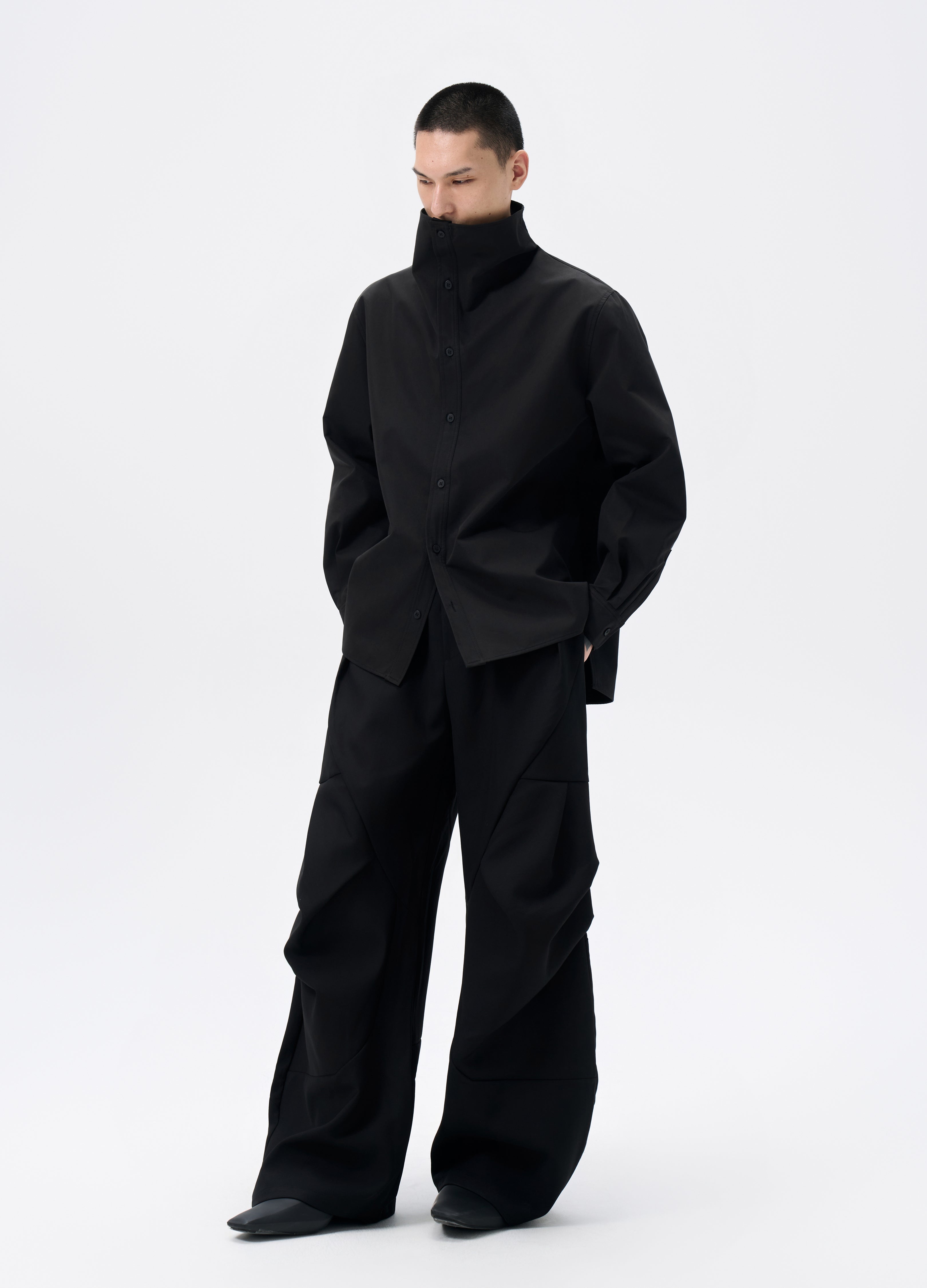 25FW HIGH-COLLAR SHADOW SHIRT