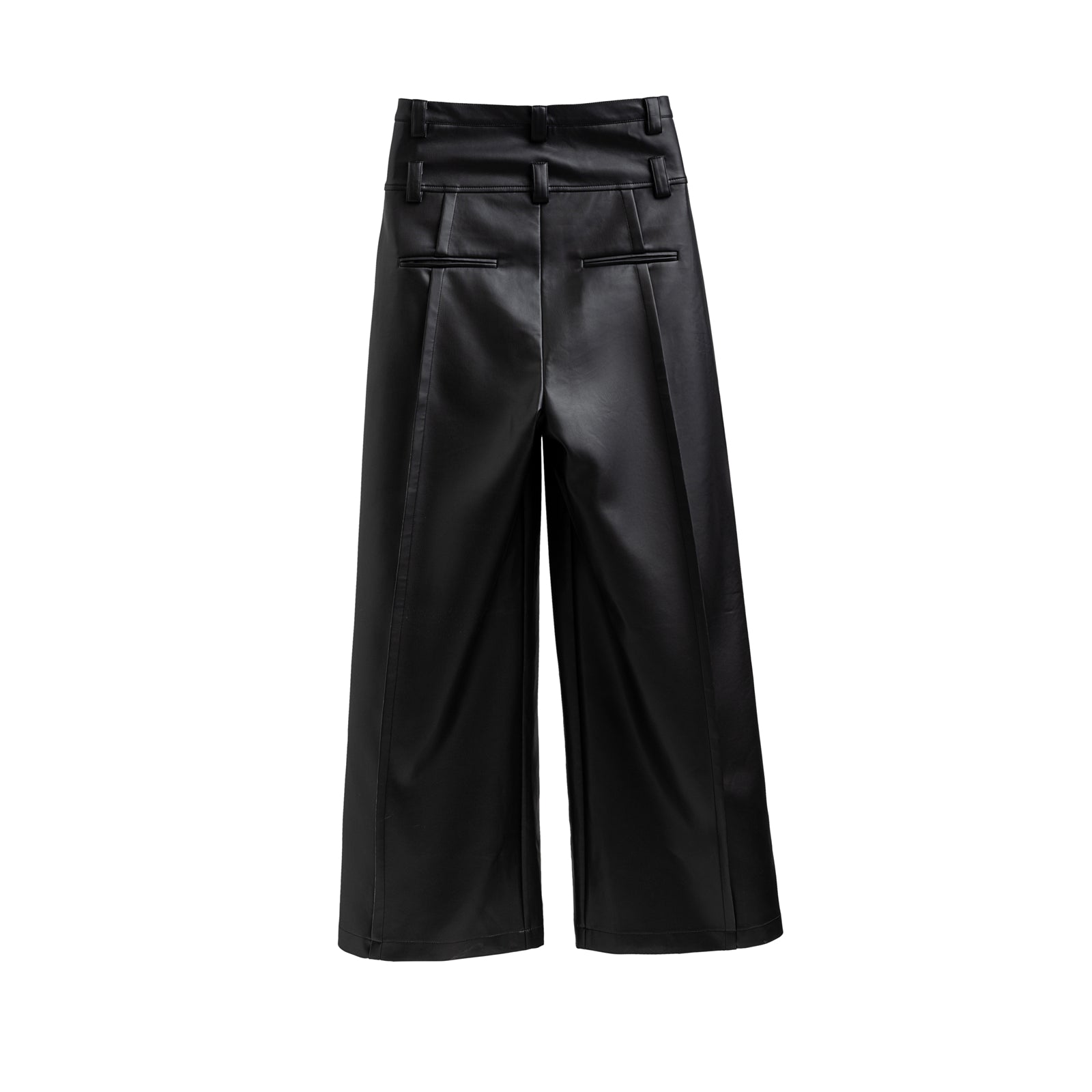 Pantaloni in pelle PU a vita alta 23FW