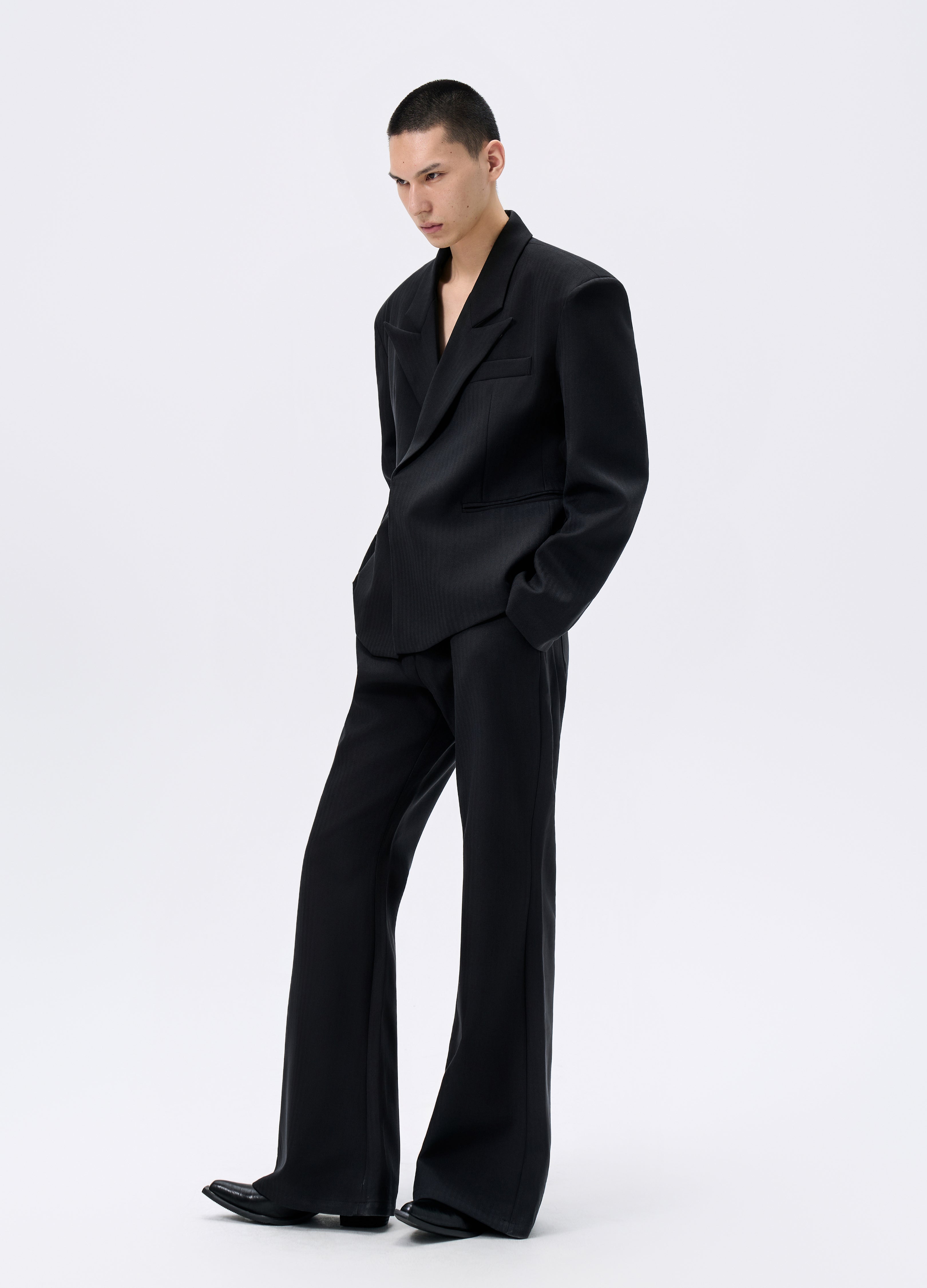 PANTALONI A ZAMPA SPINA DI PESCE 25FW