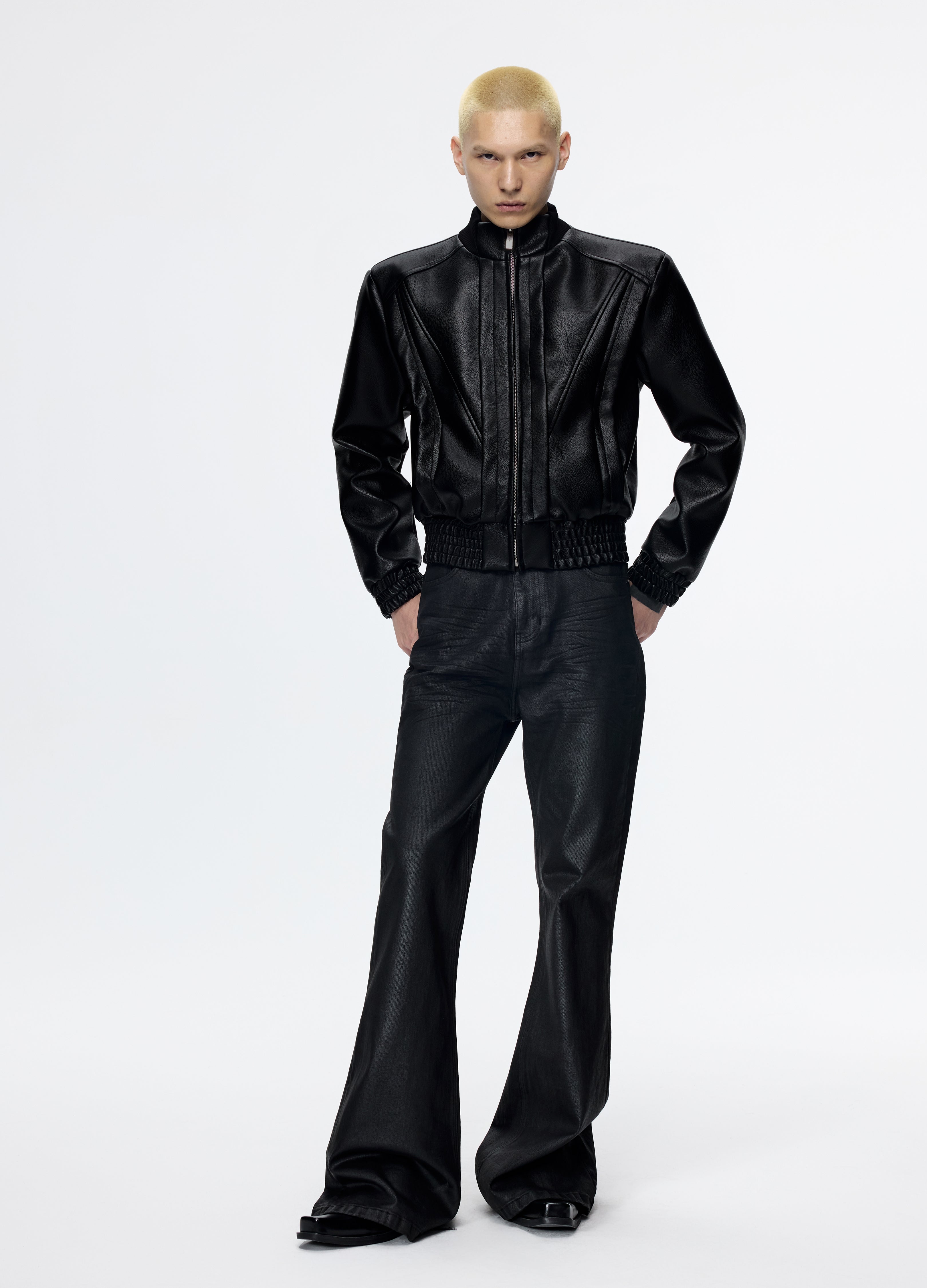 GIACCA BIKER IN PELLE DECOSTRUITA 25FW