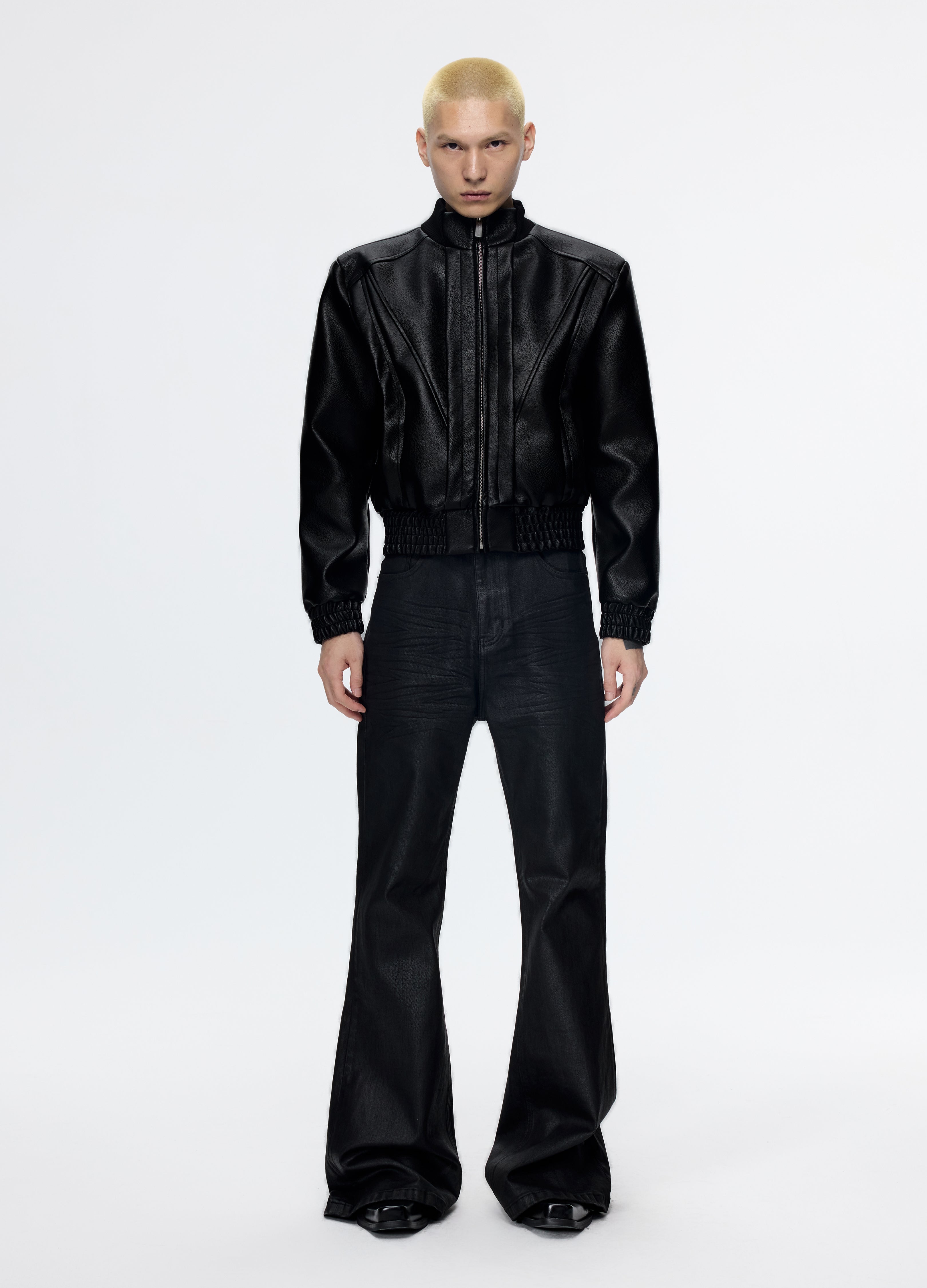 GIACCA BIKER IN PELLE DECOSTRUITA 25FW