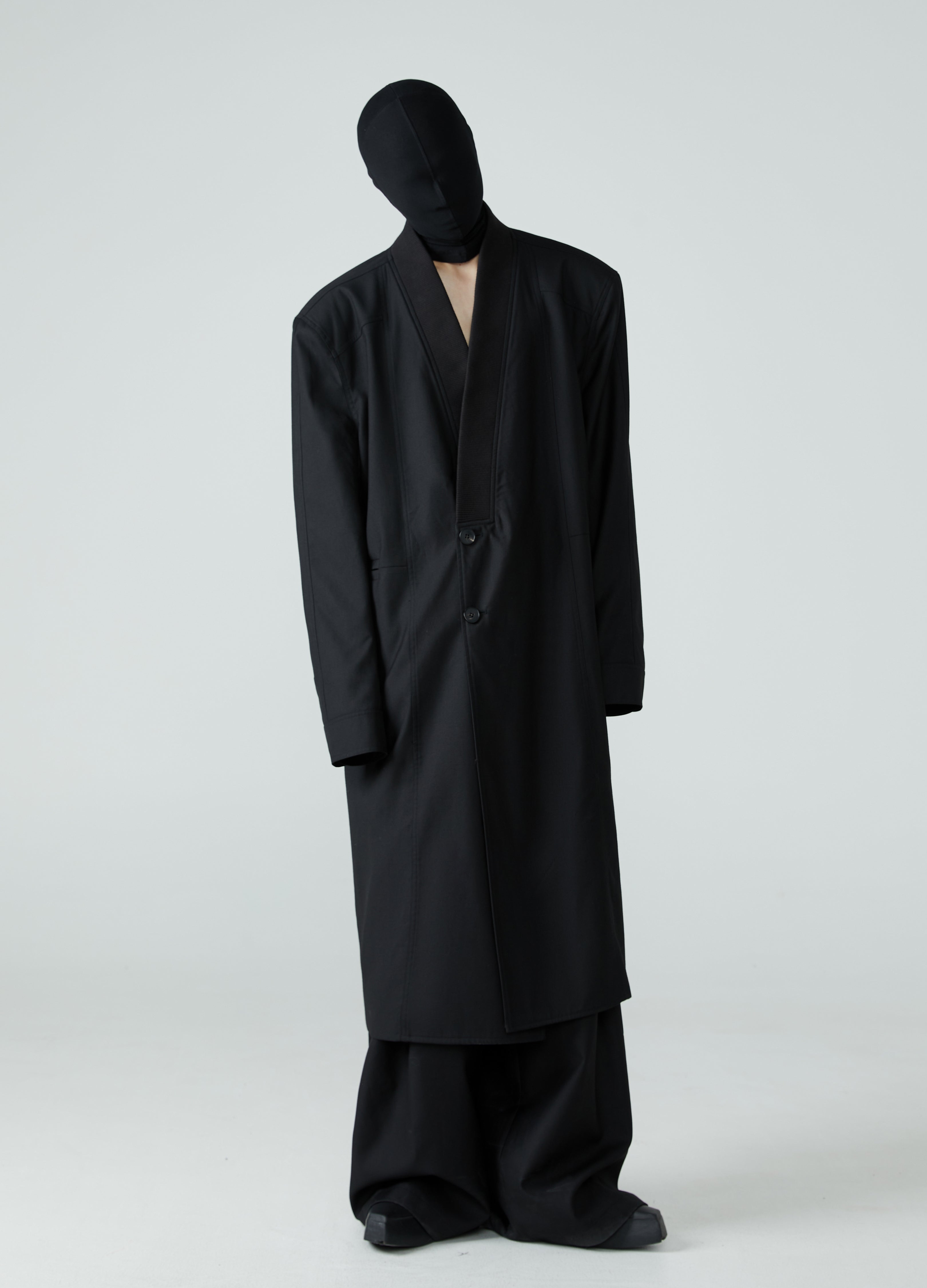 Cappotto antivento a coste con scollo a V 23FW