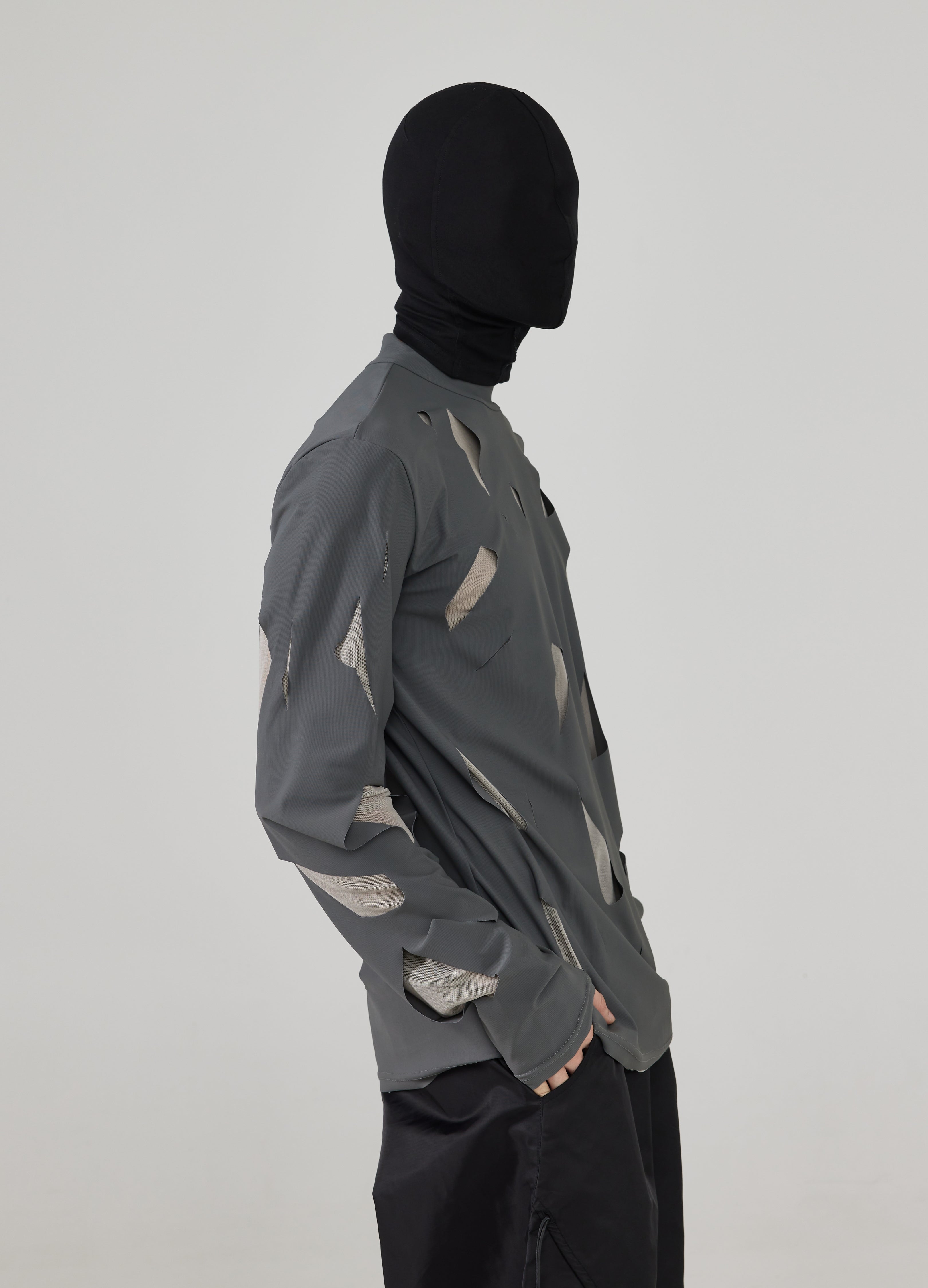 Maglietta in rete effetto usurato 24FW