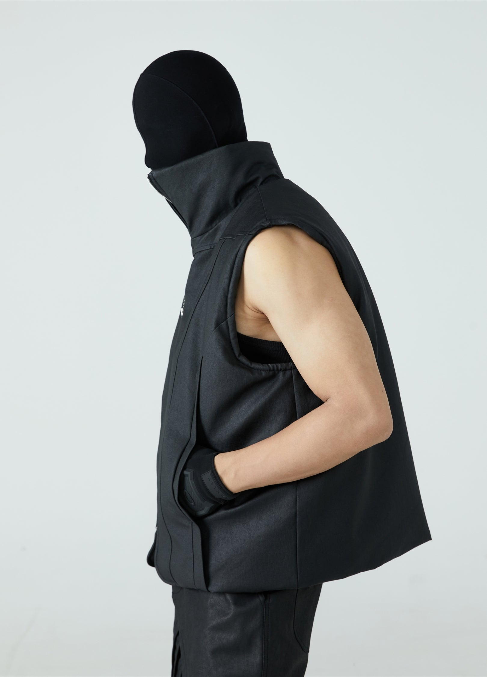 Gilet in cotone cerato 23FW