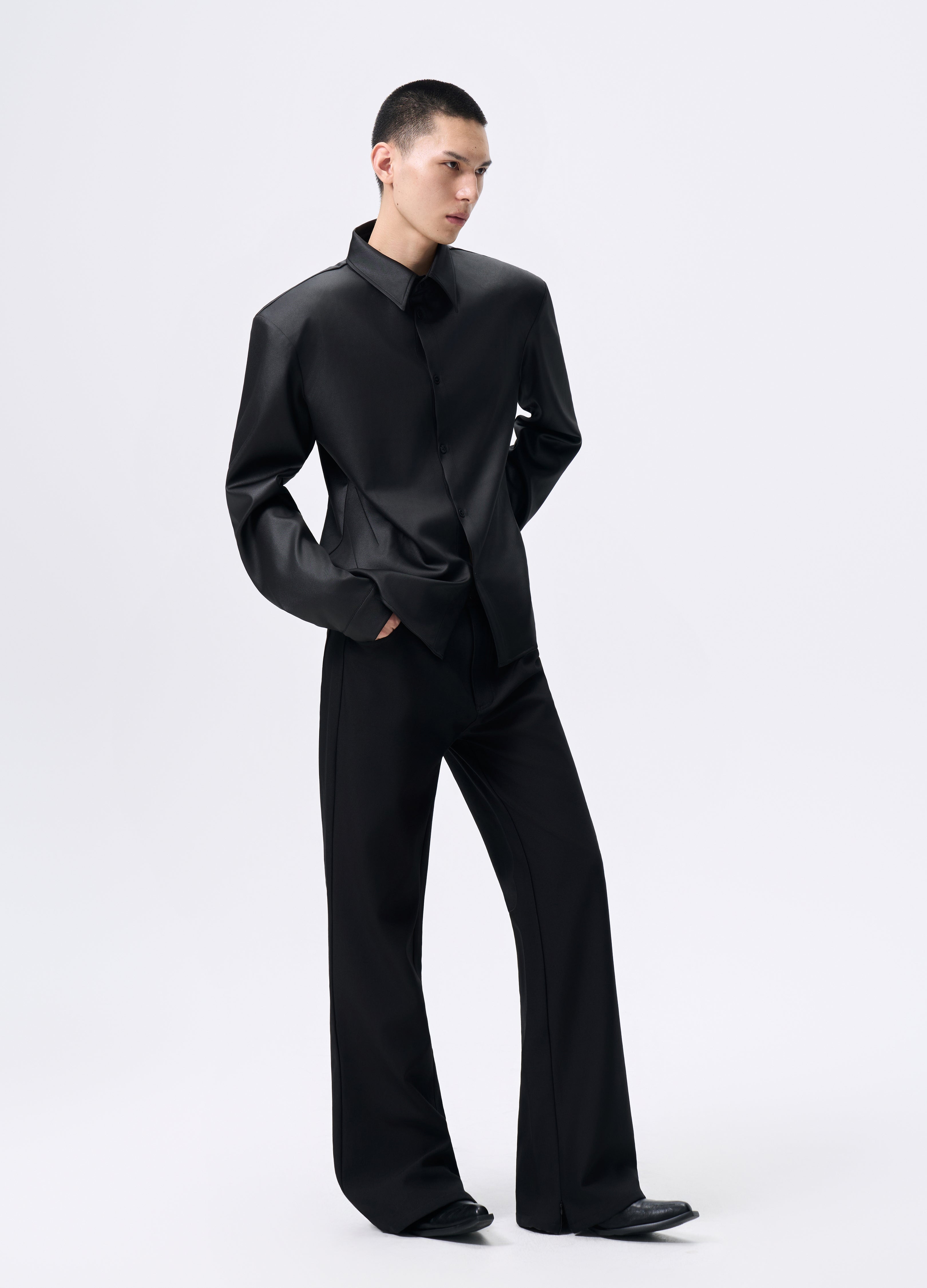 CAMICIA IMBOTTITA IN TWILL LUCIDO 25FW